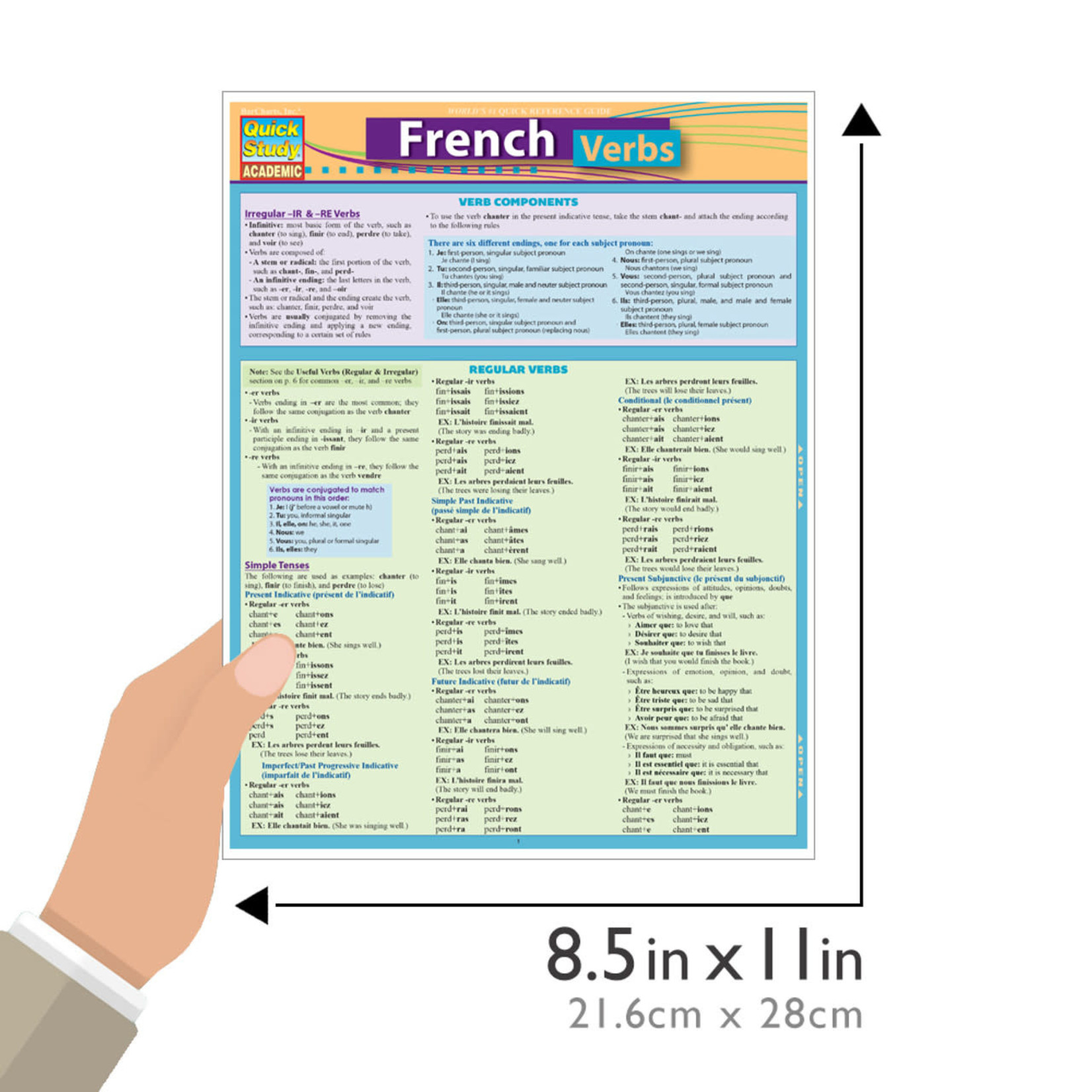 BAR CHARTS QuickStudy | French Verbs Laminated Study Guide