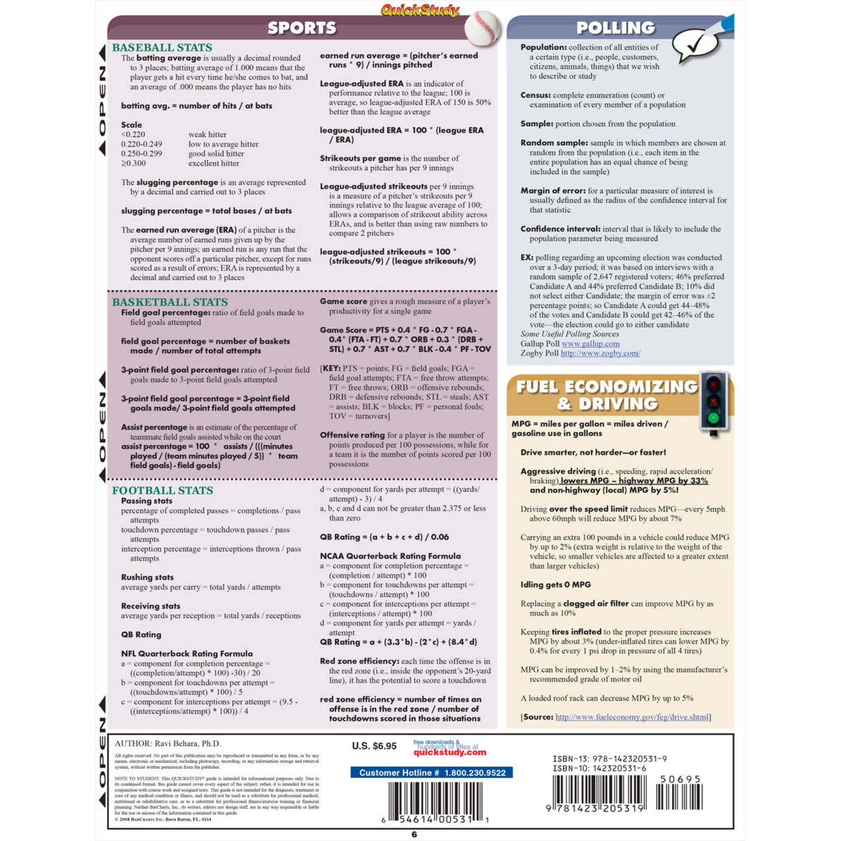 BAR CHARTS QuickStudy: Math for Every Day Laminated Study Guide