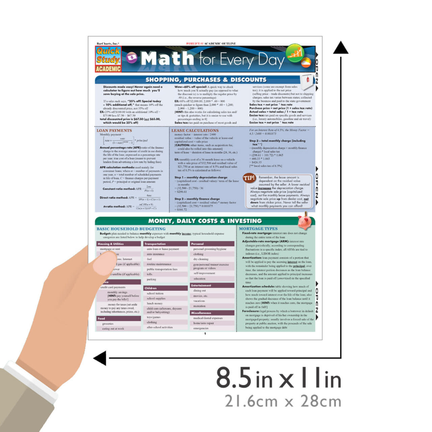 BAR CHARTS QuickStudy: Math for Every Day Laminated Study Guide
