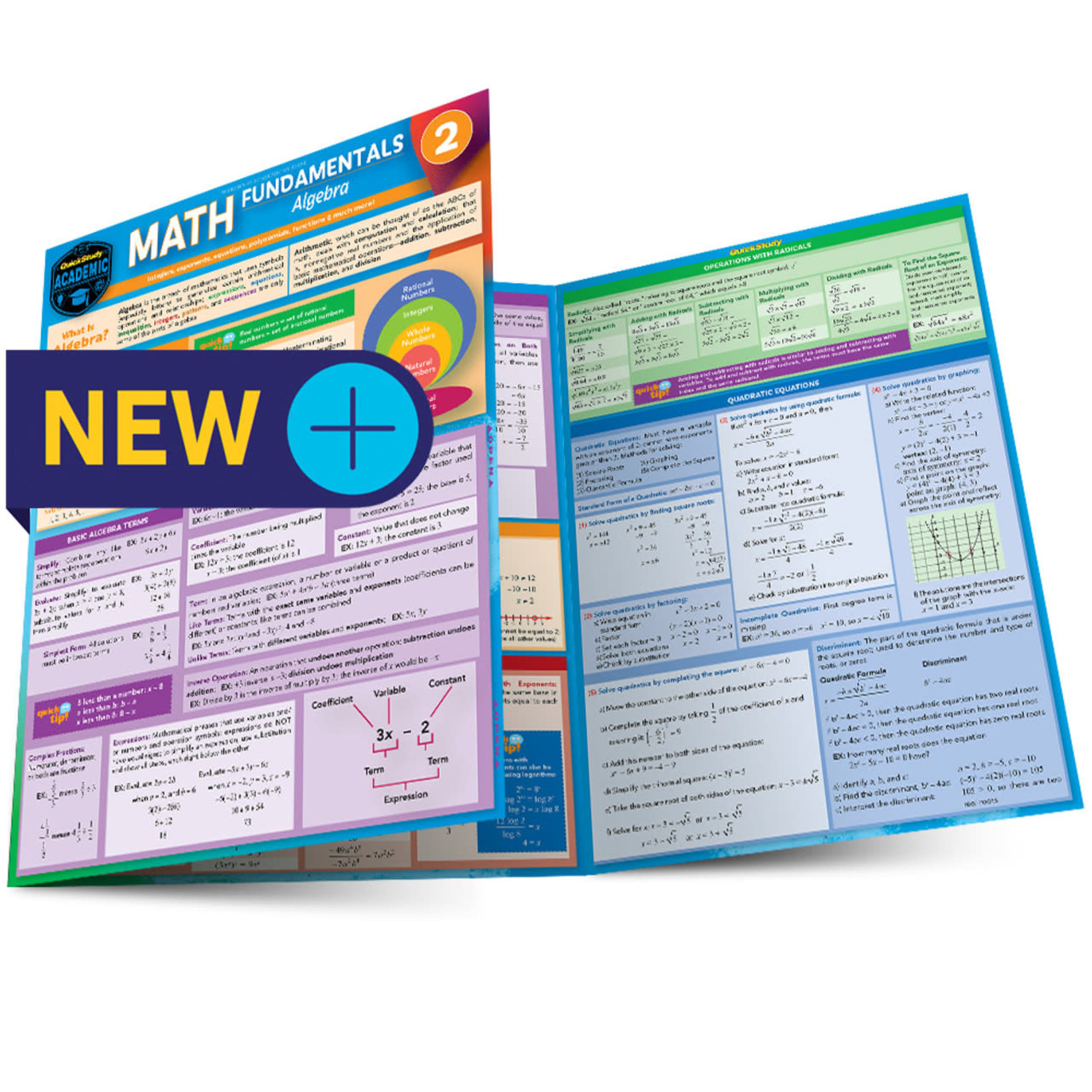 BAR CHARTS QuickStudy: Math Fundamentals 2: Algebra Laminated Study Guide