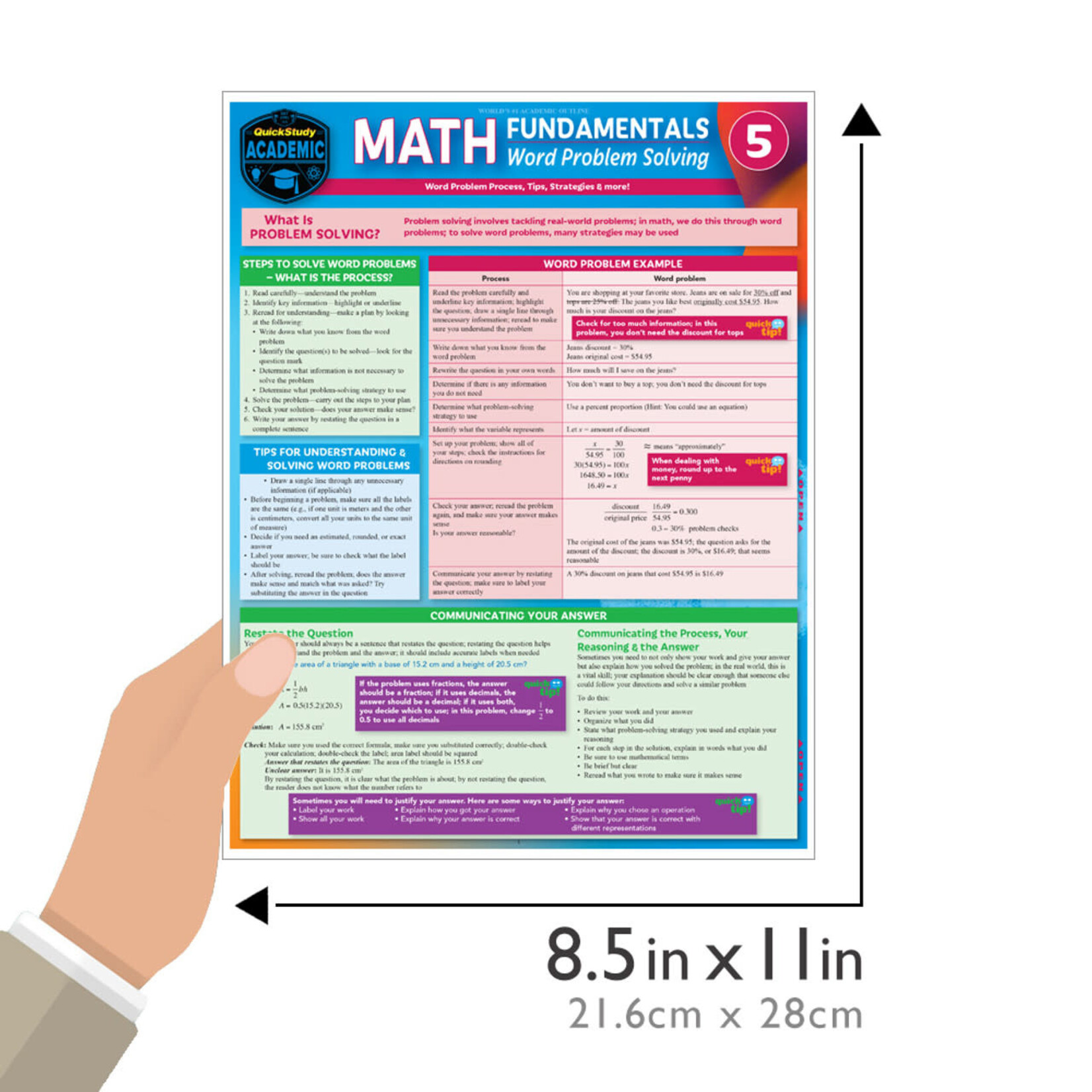 BAR CHARTS QuickStudy: Math Fundamentals 5: Word Problem Solving Laminated Study Guide