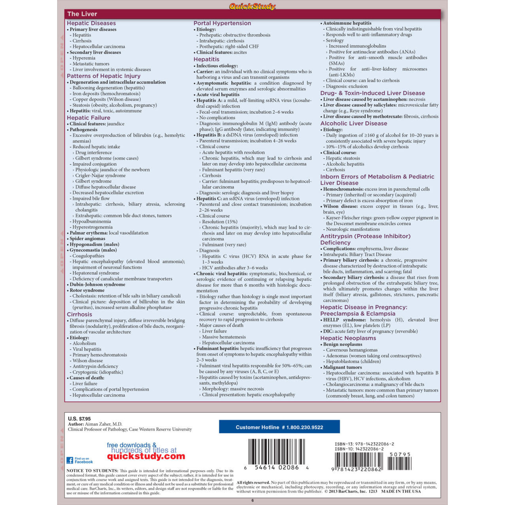 BAR CHARTS QuickStudy: Pathology: Systemic 1 Laminated Study Guide