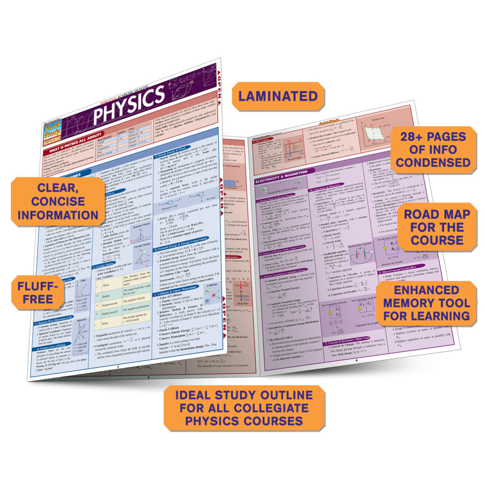 BAR CHARTS QuickStudy: Physics Laminated Study Guide