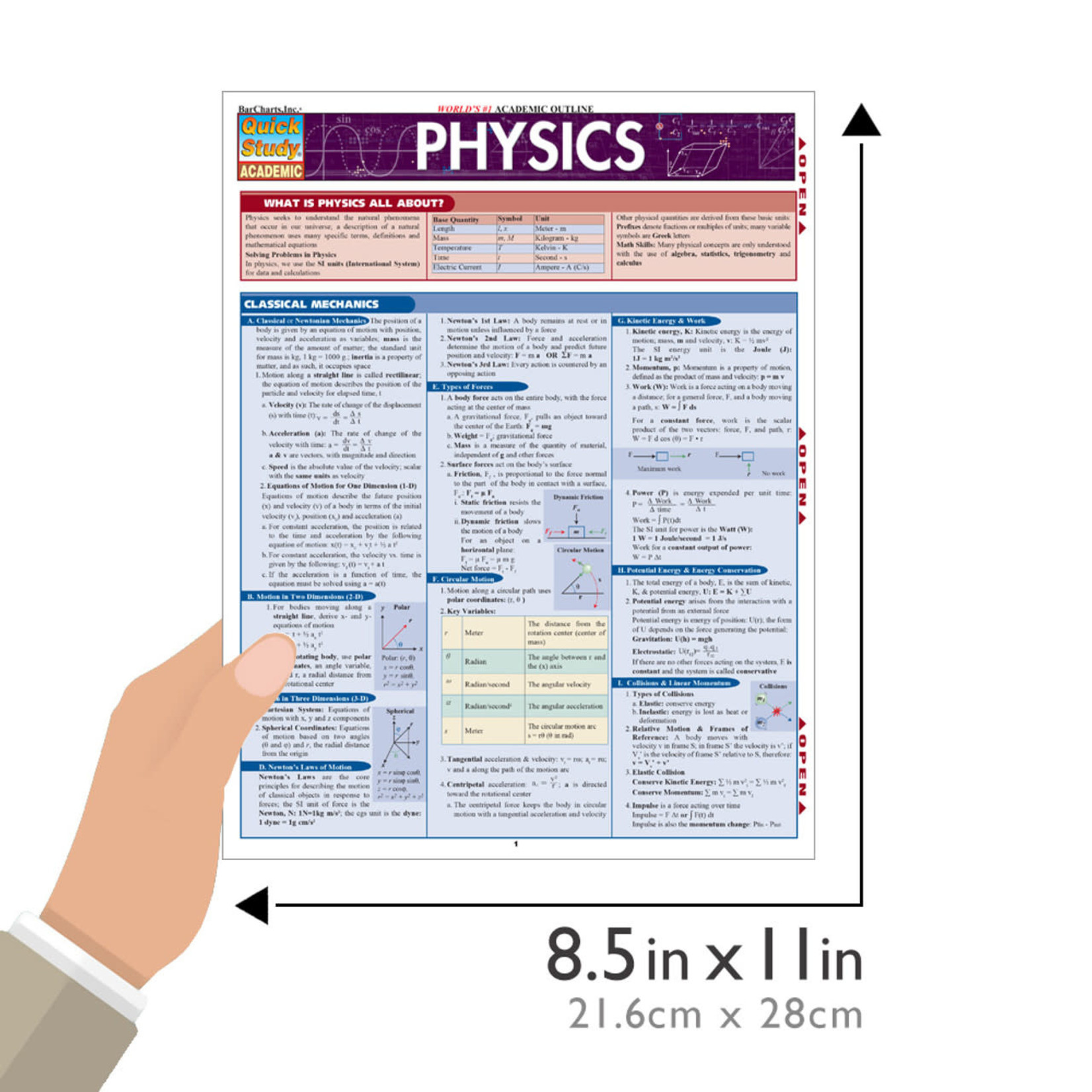 BAR CHARTS QuickStudy: Physics Laminated Study Guide