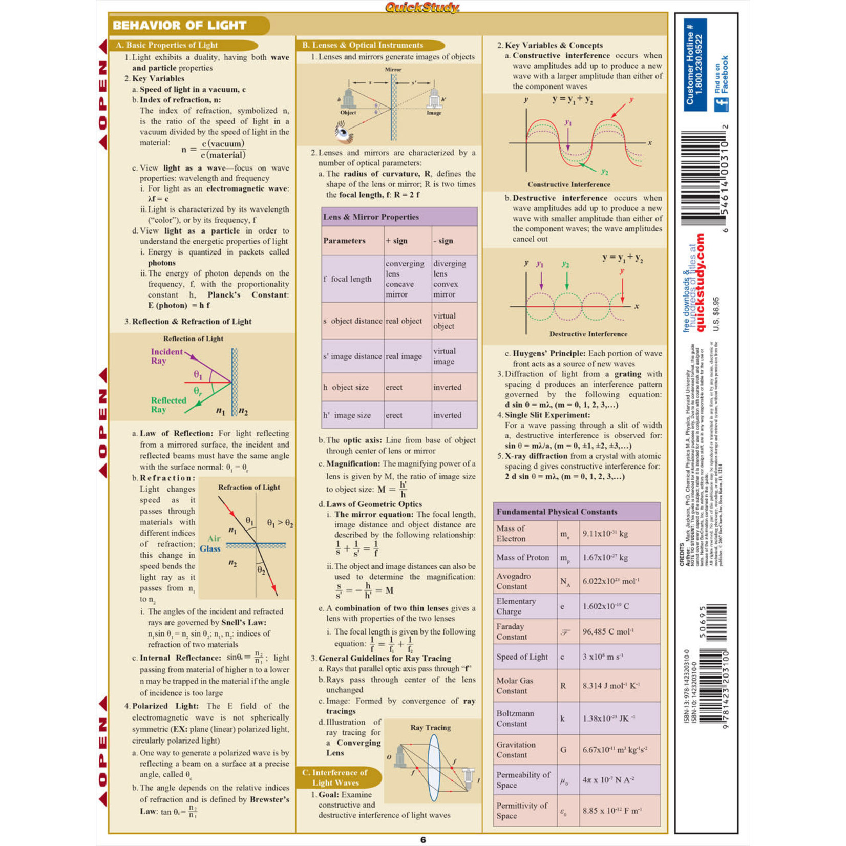 BAR CHARTS QuickStudy: Physics Laminated Study Guide