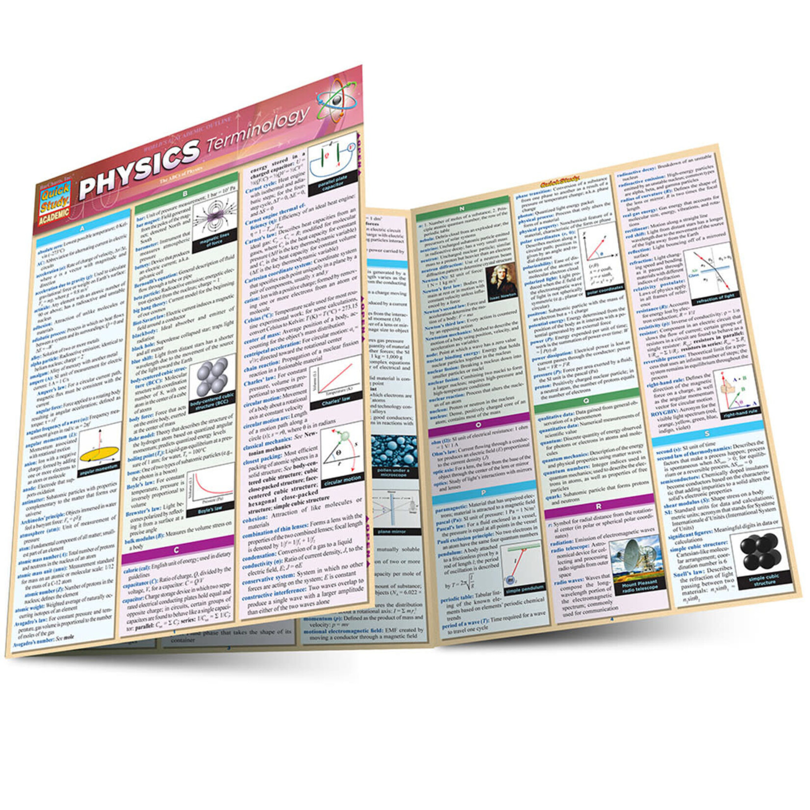 BAR CHARTS QuickStudy | Physics Terminology Laminated Study Guide