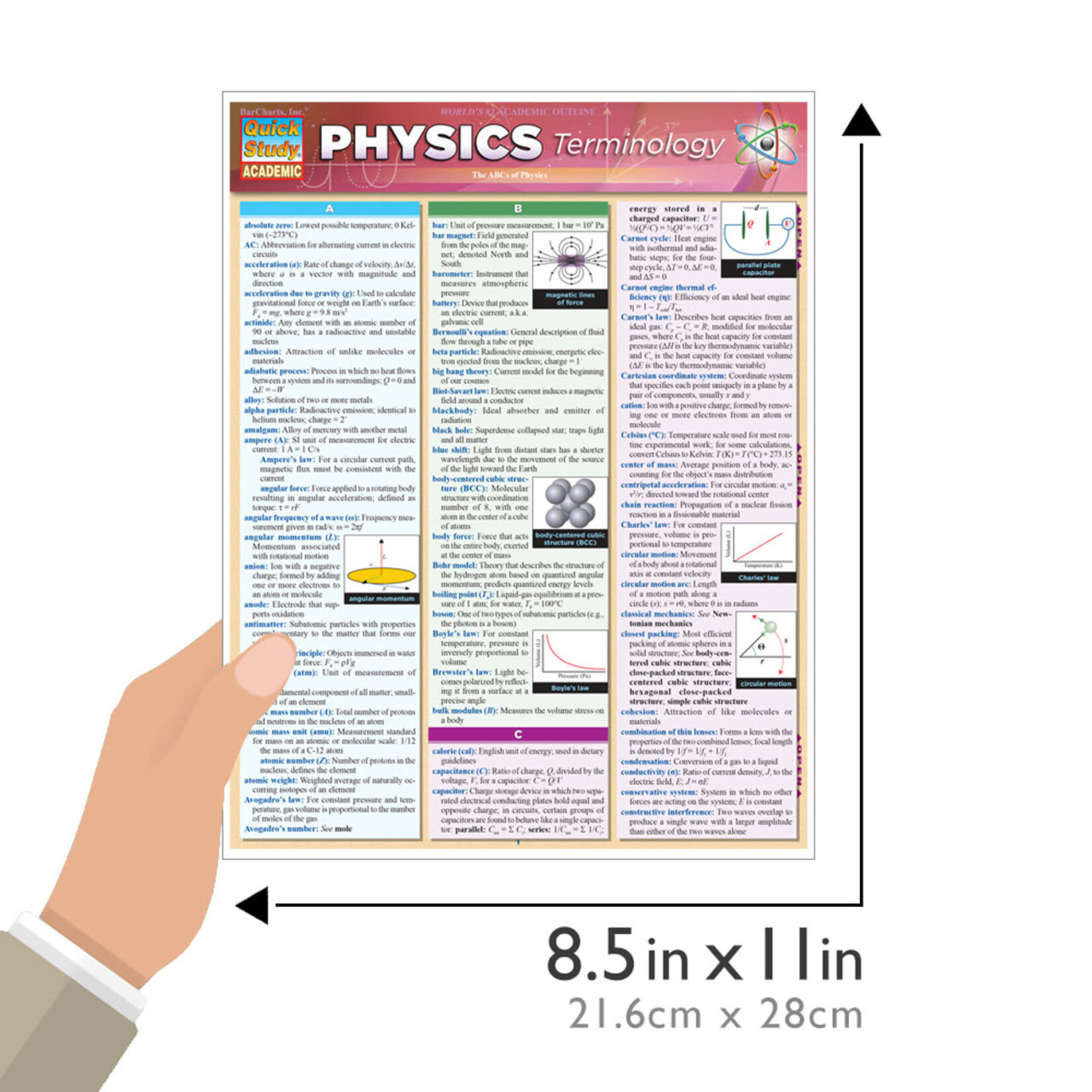 BAR CHARTS QuickStudy | Physics Terminology Laminated Study Guide