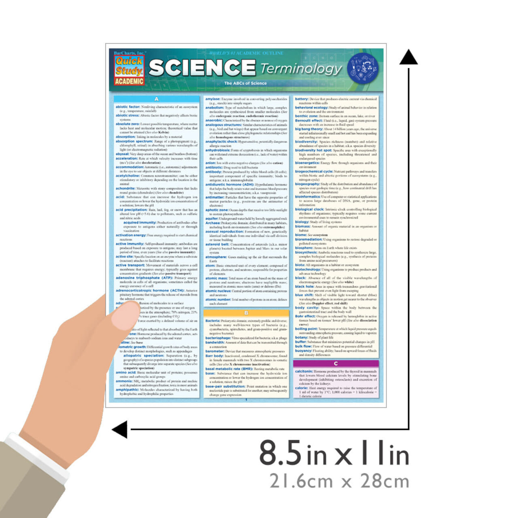 BAR CHARTS QuickStudy | Science Terminology Laminated Study Guide