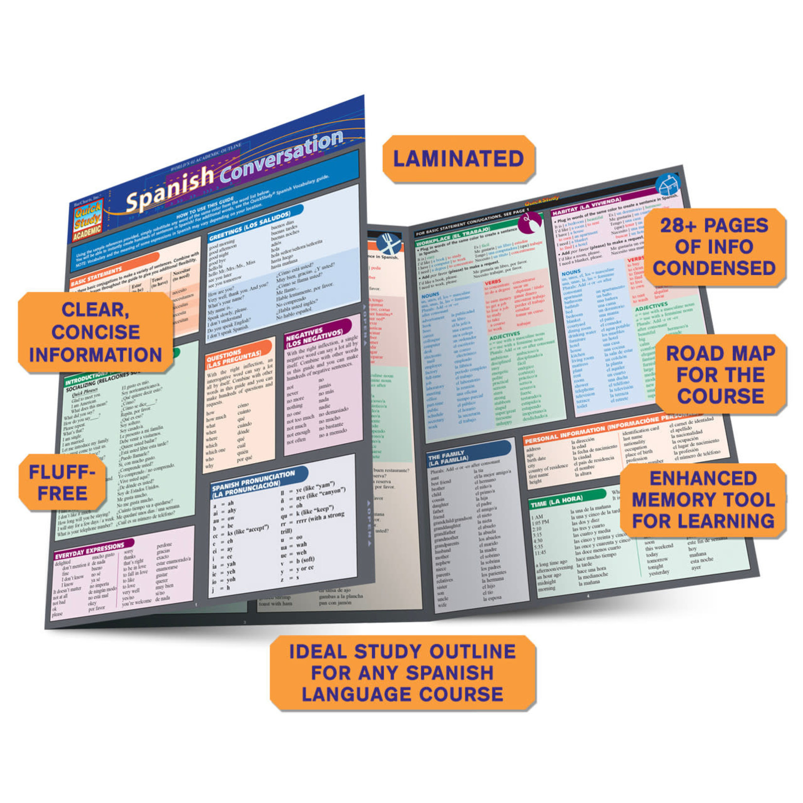 BAR CHARTS QuickStudy: Spanish Conversation Laminated Study Guide
