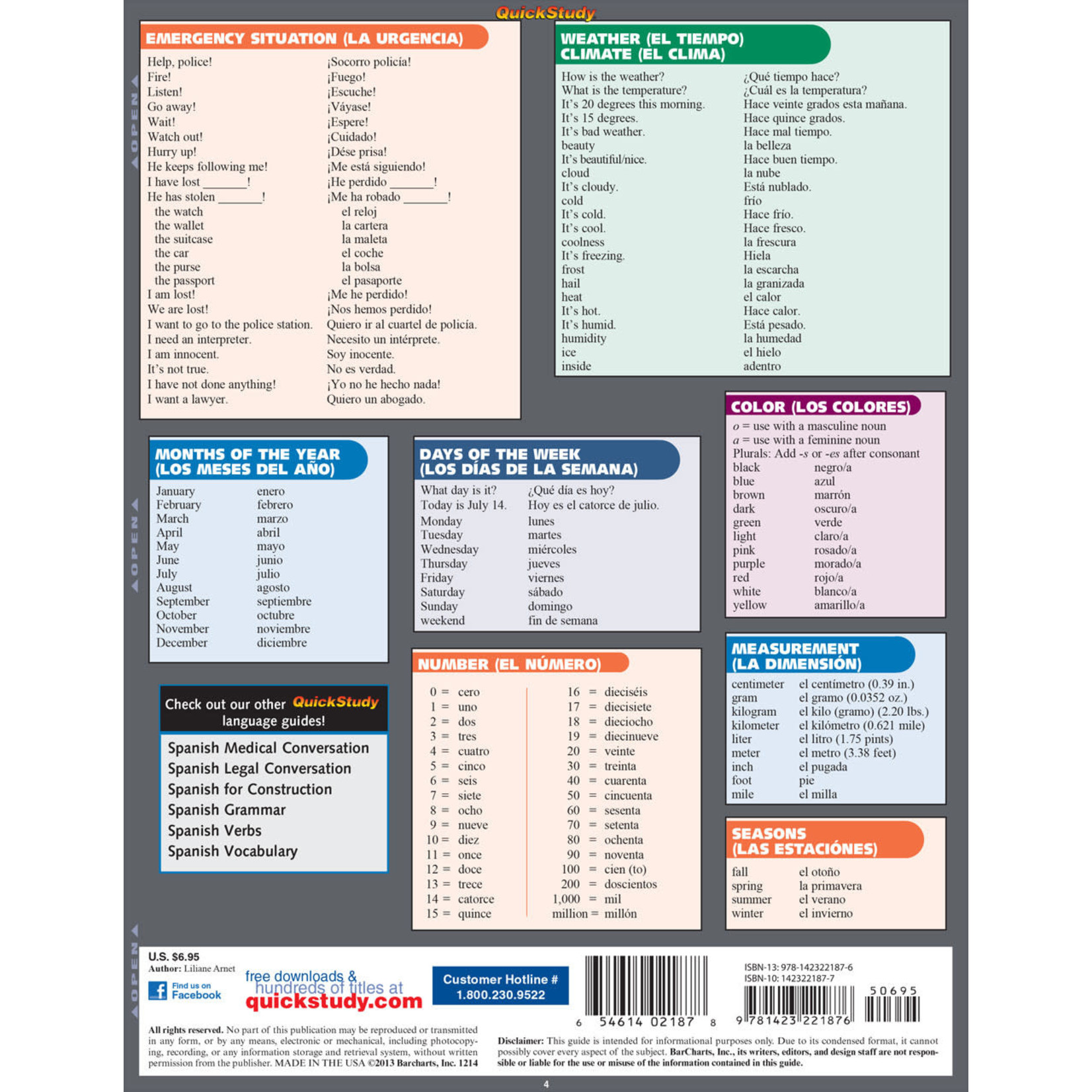 BAR CHARTS QuickStudy: Spanish Conversation Laminated Study Guide