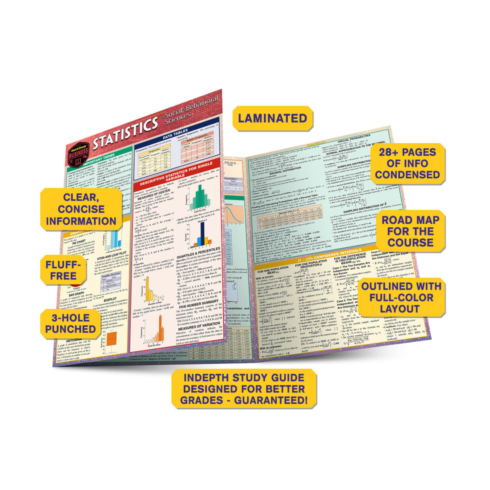 BAR CHARTS QuickStudy: Statistics for Behavioral Sciences Laminated Study Guide