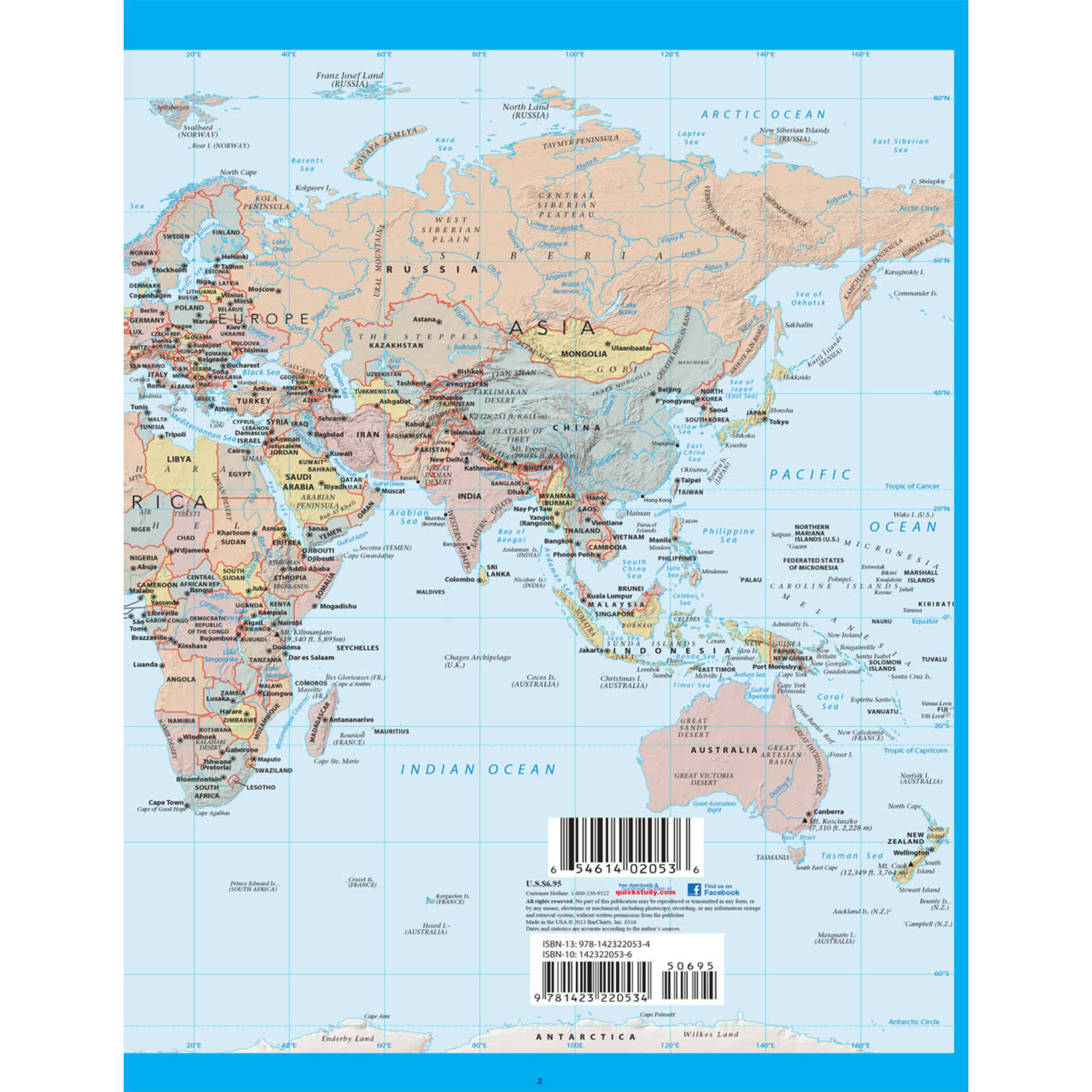 BAR CHARTS QuickStudy | World & U.S. Map Laminated Reference Guide