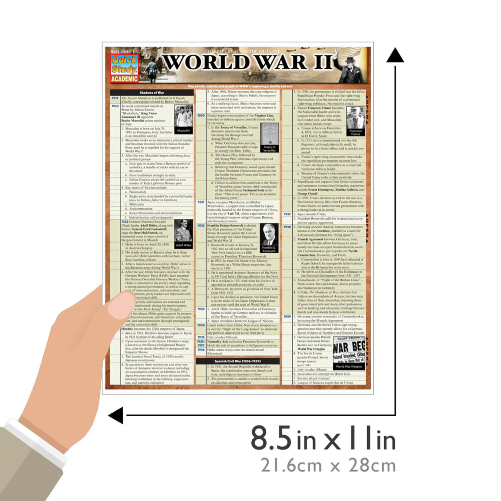 BAR CHARTS QuickStudy | World War 2 Laminated Study Guide