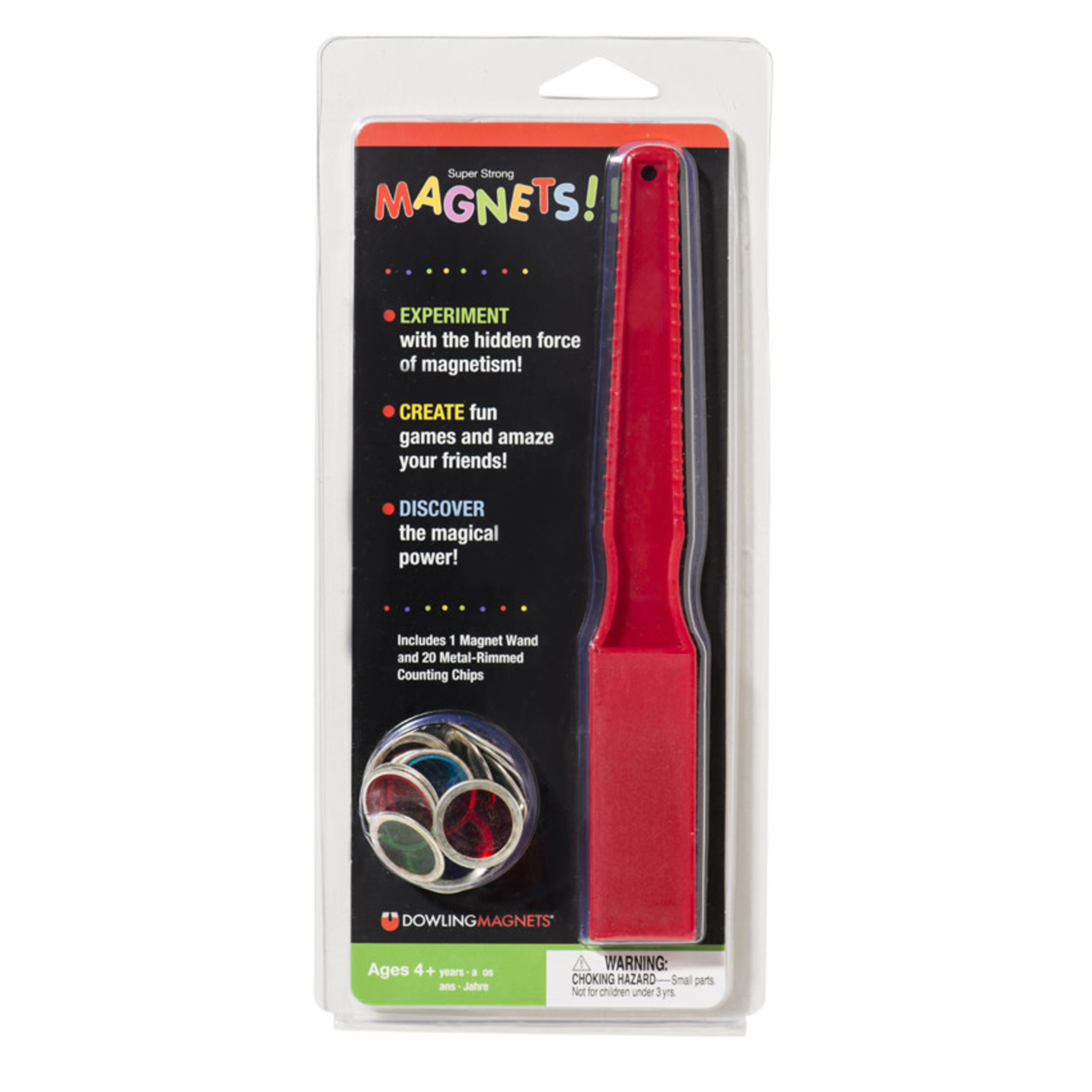 Magnet Wand & 20 Metal-Rimmed Counting Chips