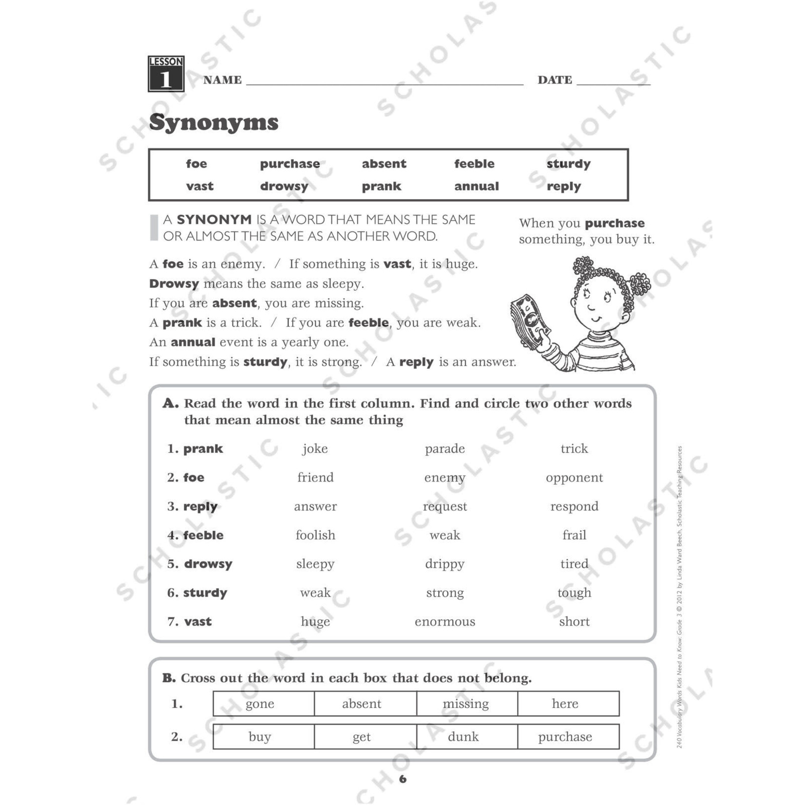 SCHOLASTIC TEACHING RESOURCES 240 Vocabulary Words Kids Need to Know: Grade 3