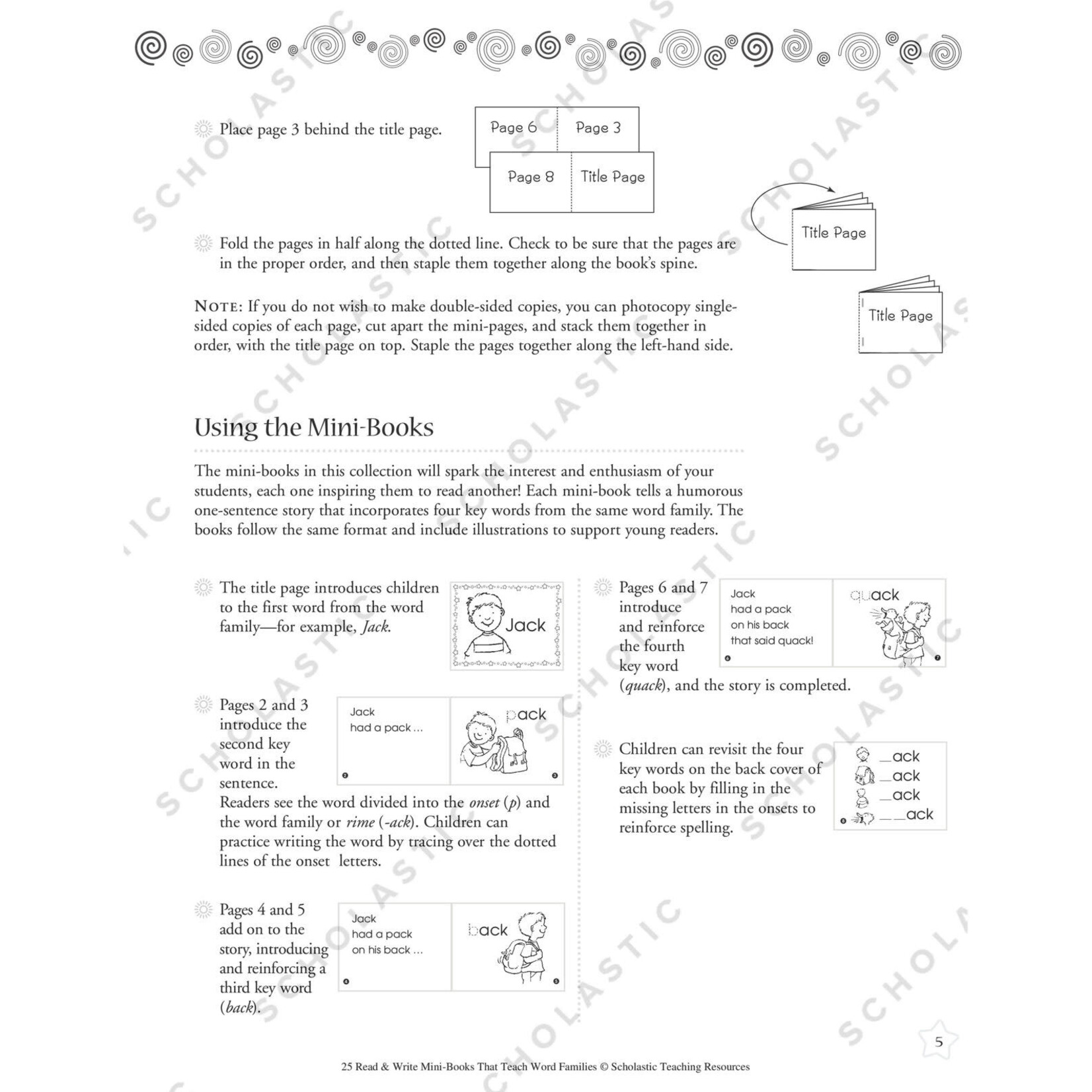 SCHOLASTIC TEACHING RESOURCES 25 Read & Write Mini-Books That Teach Word Families