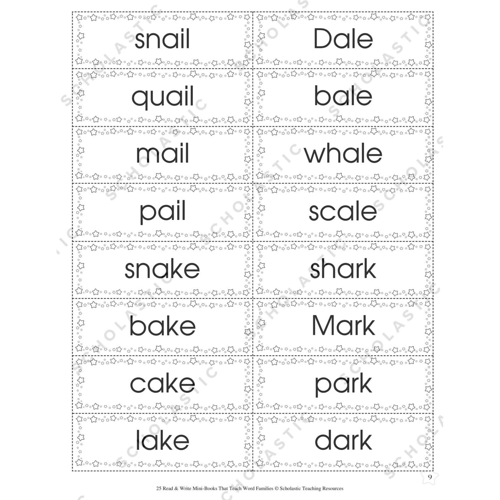 SCHOLASTIC TEACHING RESOURCES 25 Read & Write Mini-Books That Teach Word Families