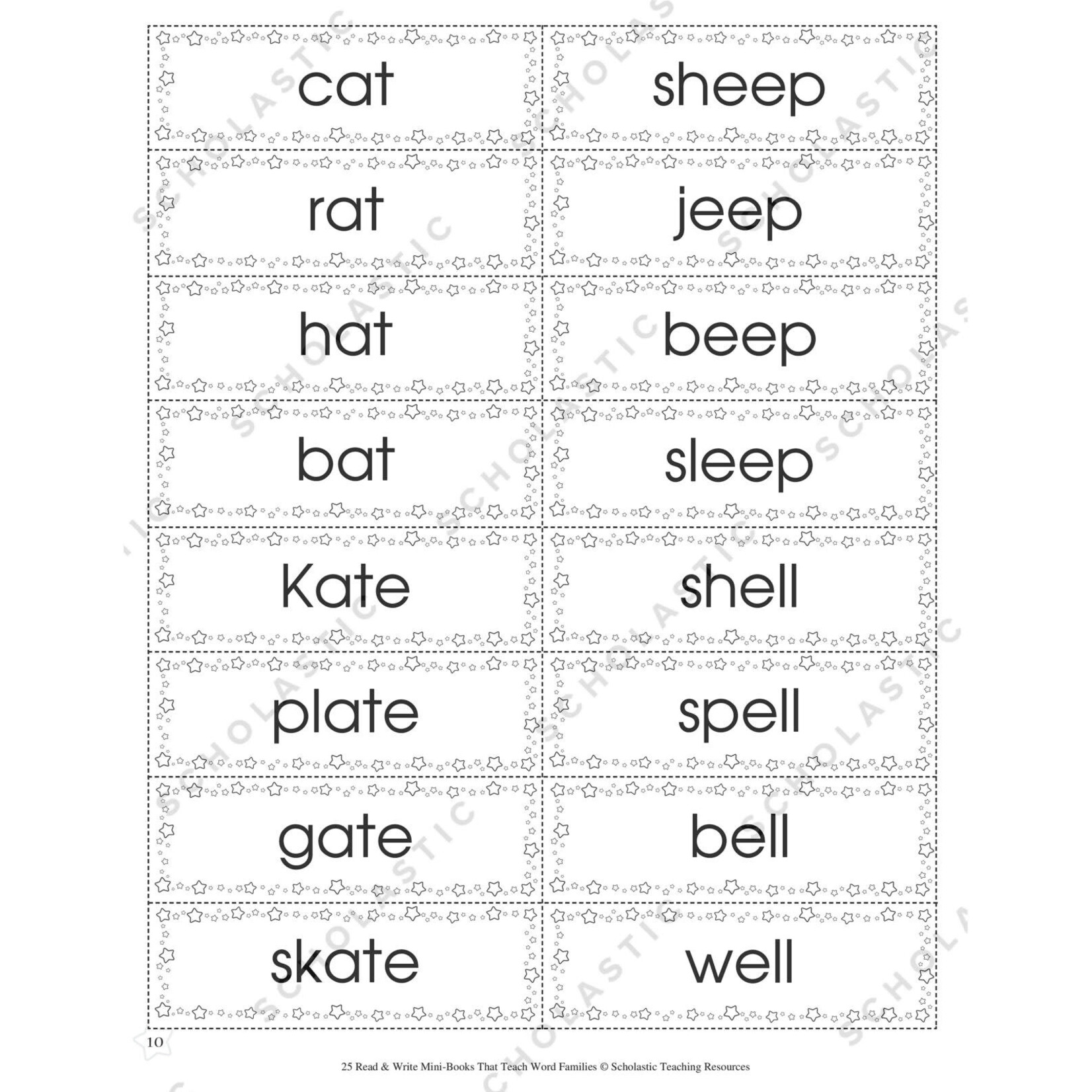 SCHOLASTIC TEACHING RESOURCES 25 Read & Write Mini-Books That Teach Word Families