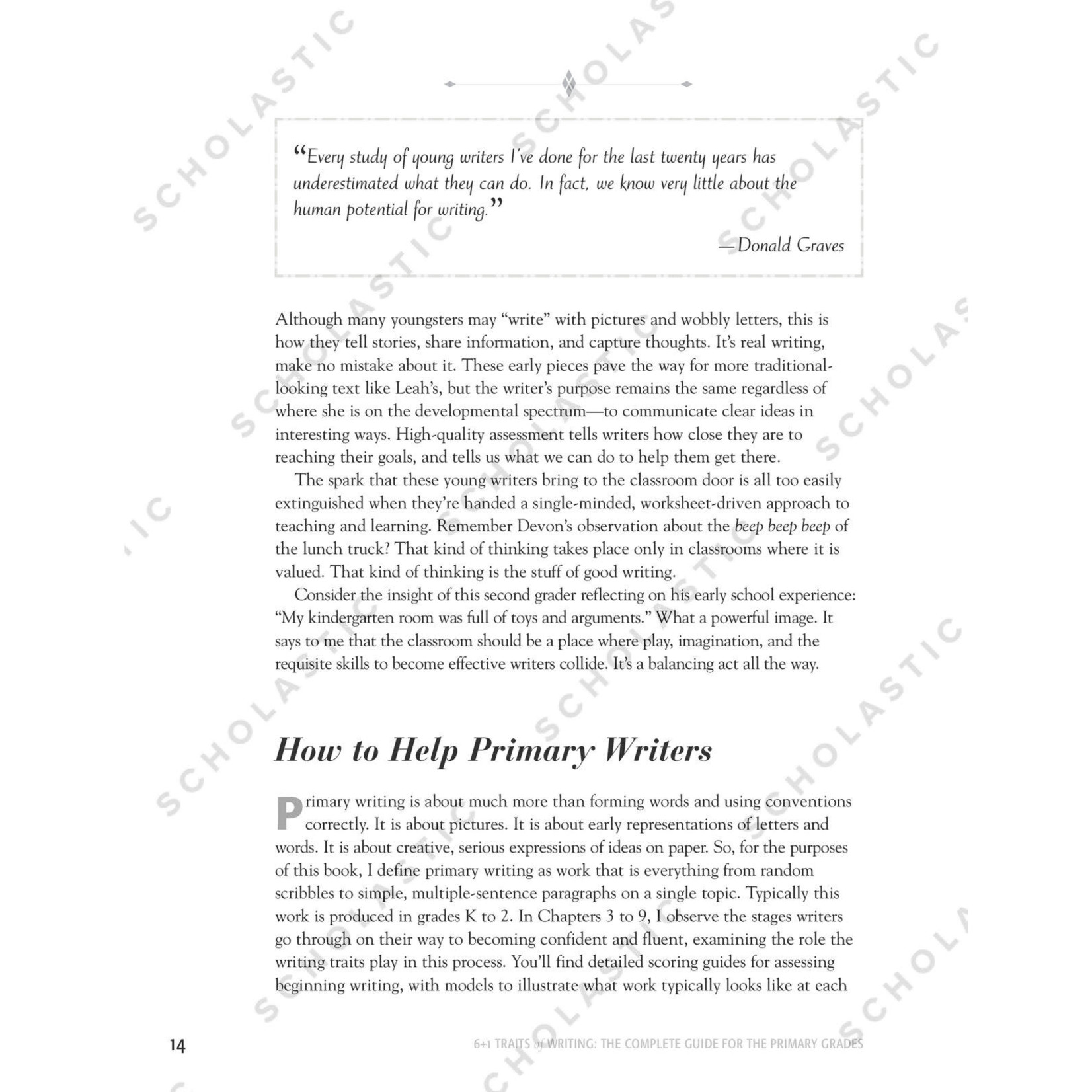SCHOLASTIC TEACHING RESOURCES 6+1 Traits of Writing: The Complete Guide for the Primary Grades