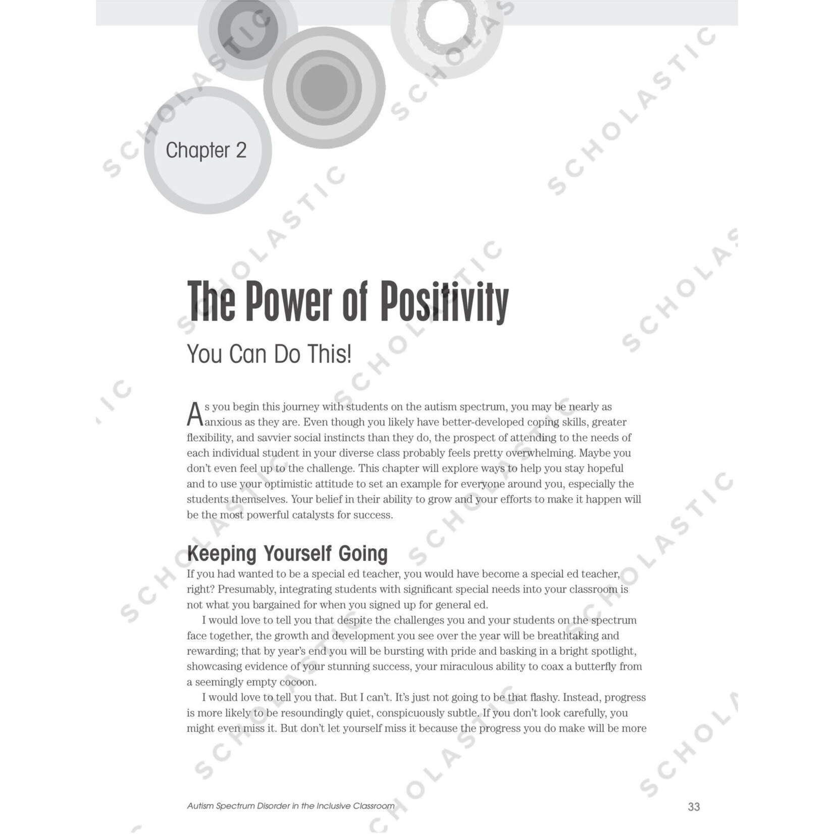 SCHOLASTIC TEACHING RESOURCES Autism Spectrum Disorder in the Inclusive Classroom