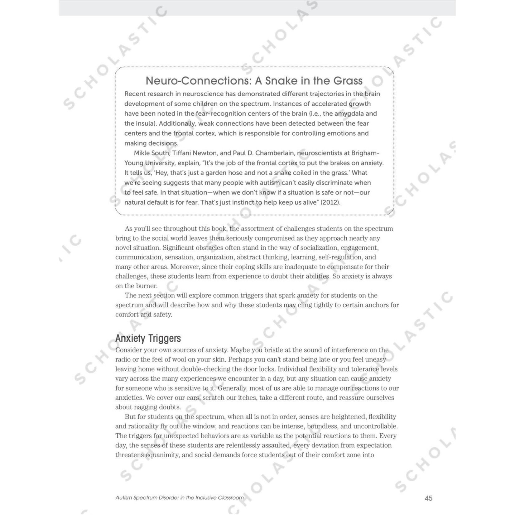 SCHOLASTIC TEACHING RESOURCES Autism Spectrum Disorder in the Inclusive Classroom