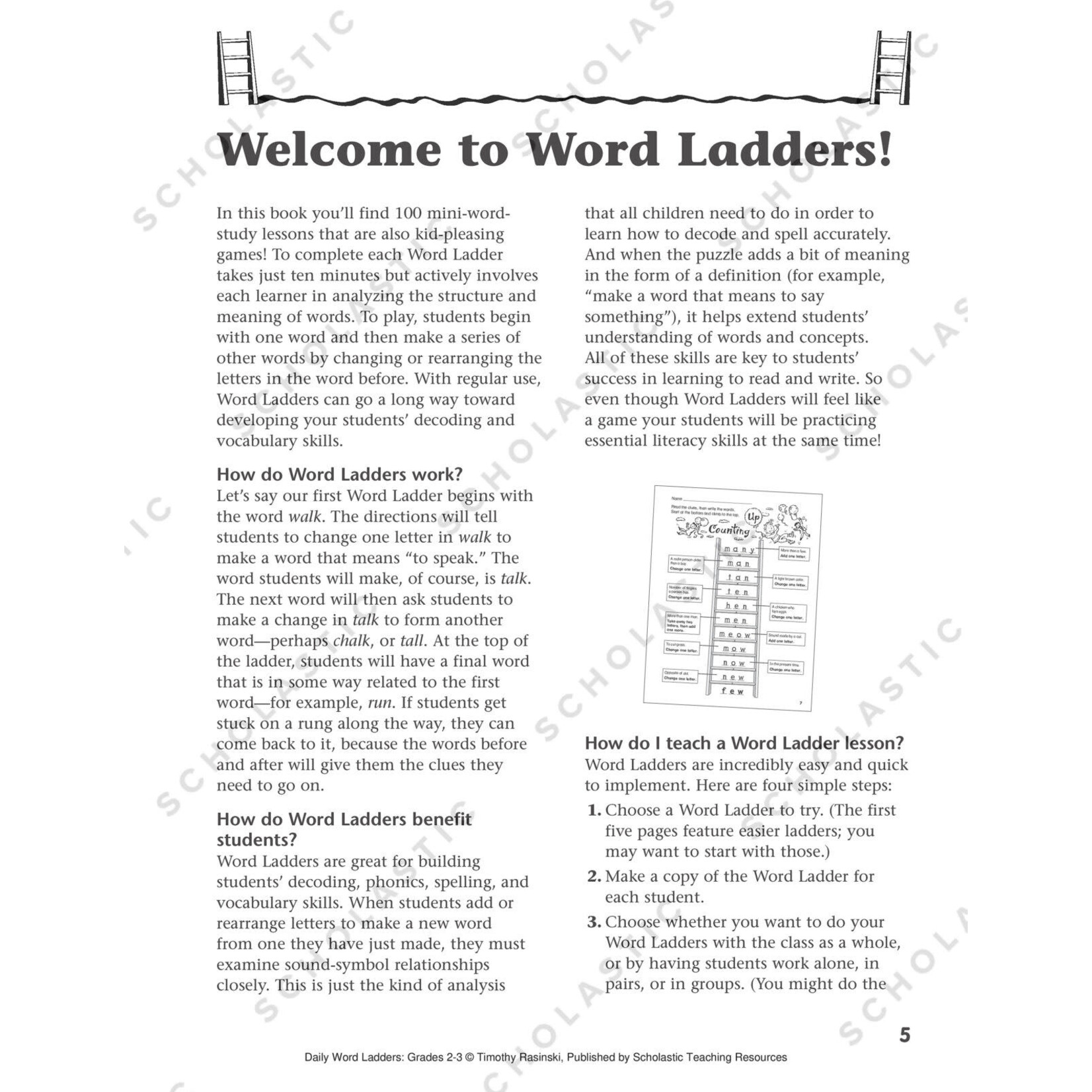 SCHOLASTIC TEACHING RESOURCES Daily Word Ladders: Grades 2-3