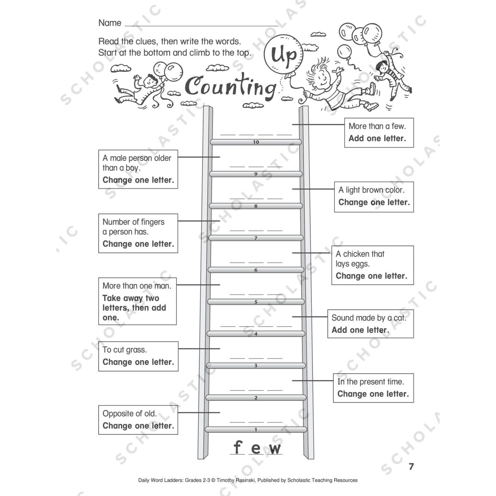 SCHOLASTIC TEACHING RESOURCES Daily Word Ladders: Grades 2-3
