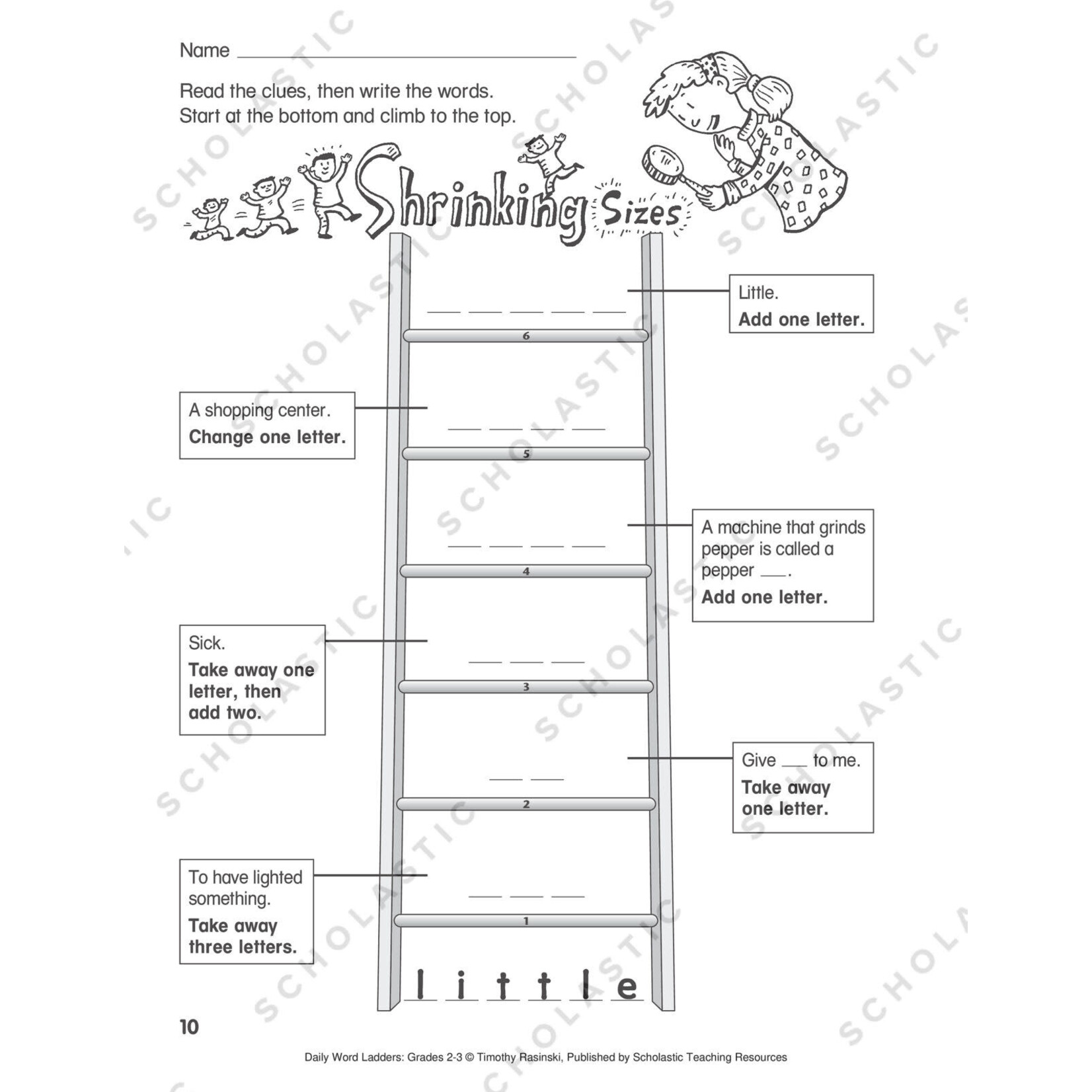 SCHOLASTIC TEACHING RESOURCES Daily Word Ladders: Grades 2-3