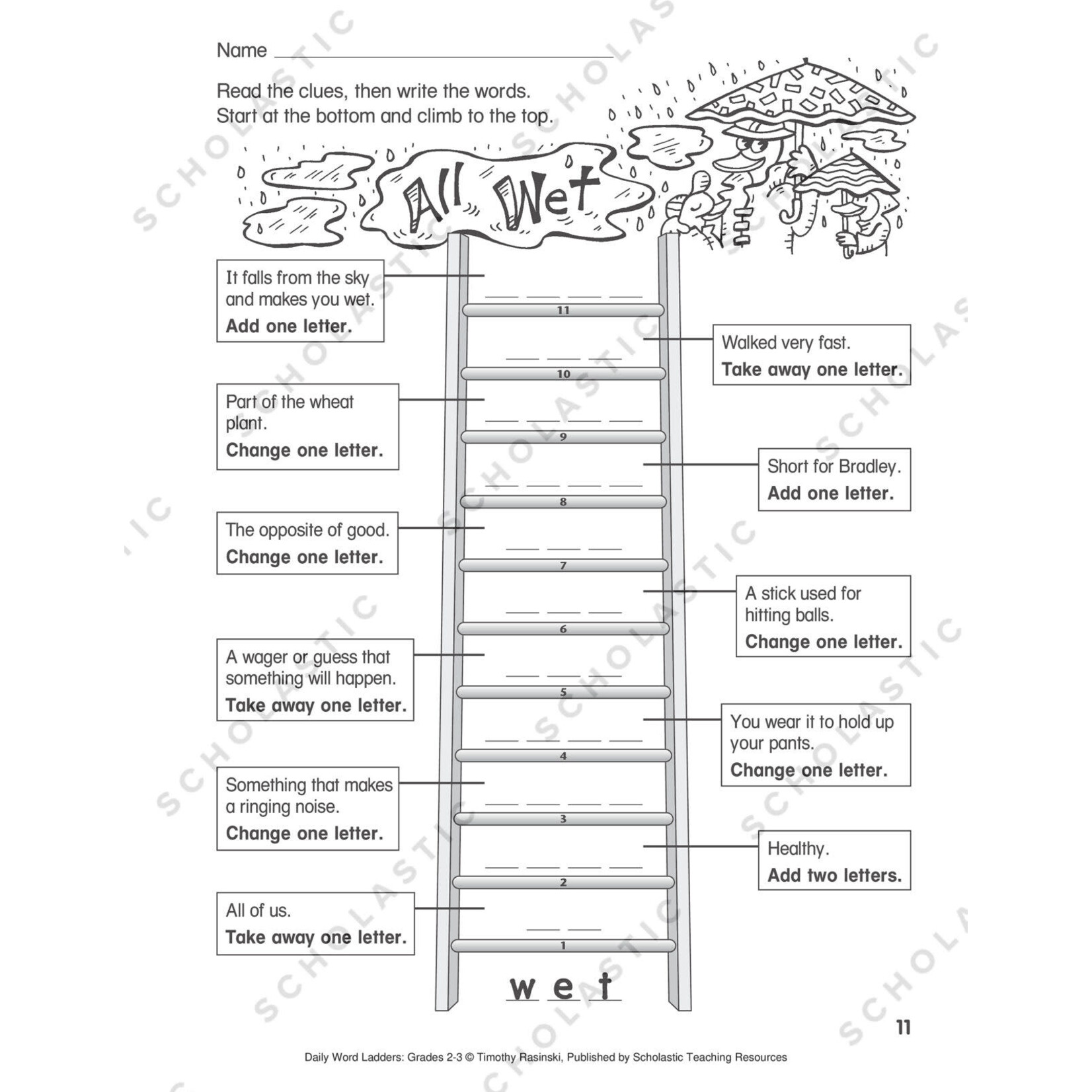 SCHOLASTIC TEACHING RESOURCES Daily Word Ladders: Grades 2-3