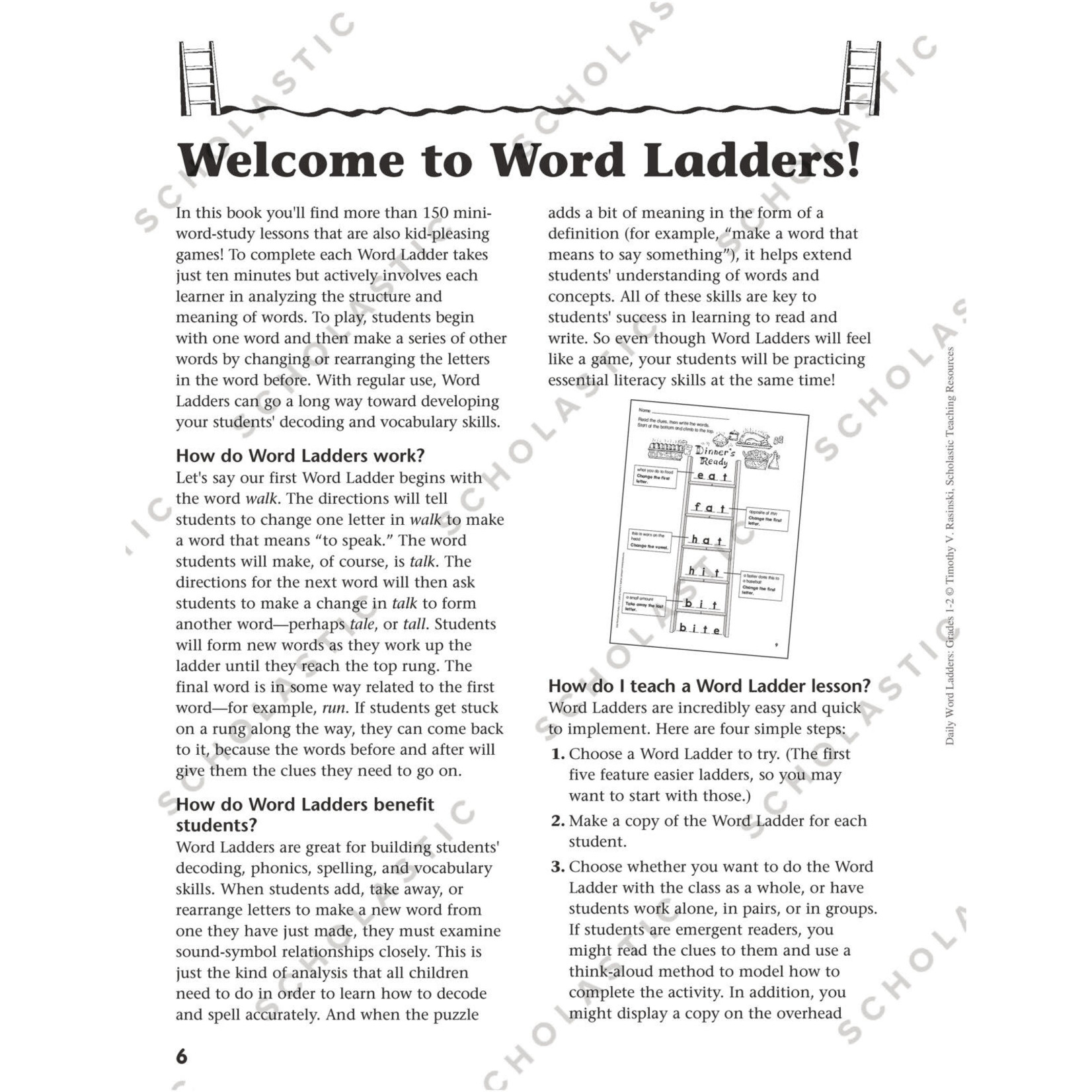 SCHOLASTIC TEACHING RESOURCES Daily Word Ladders: Grades 1-2