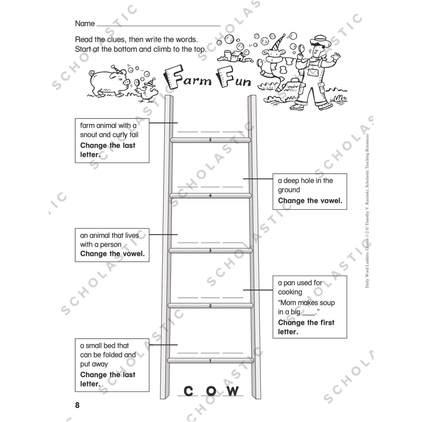 SCHOLASTIC TEACHING RESOURCES Daily Word Ladders: Grades 1-2