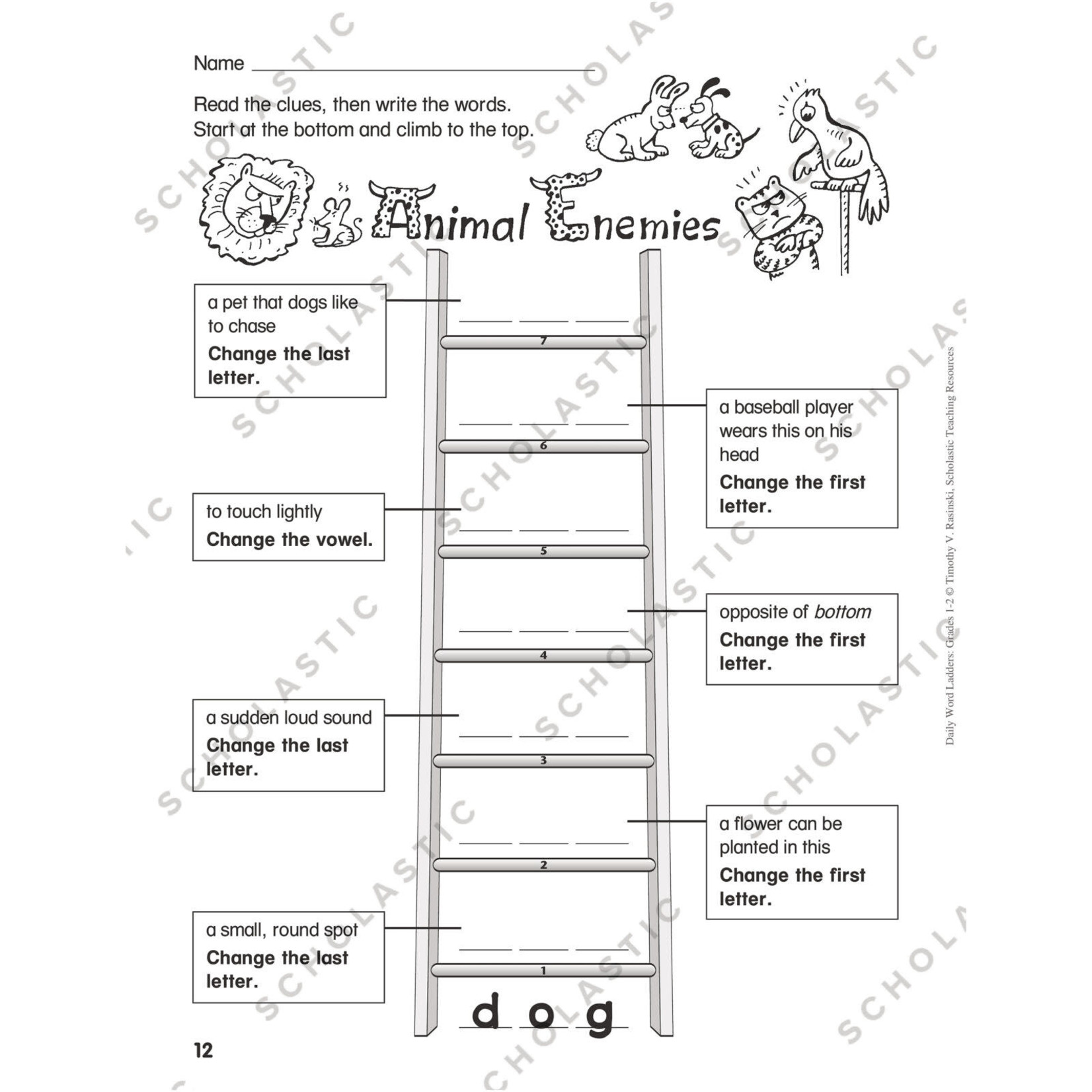 SCHOLASTIC TEACHING RESOURCES Daily Word Ladders: Grades 1-2
