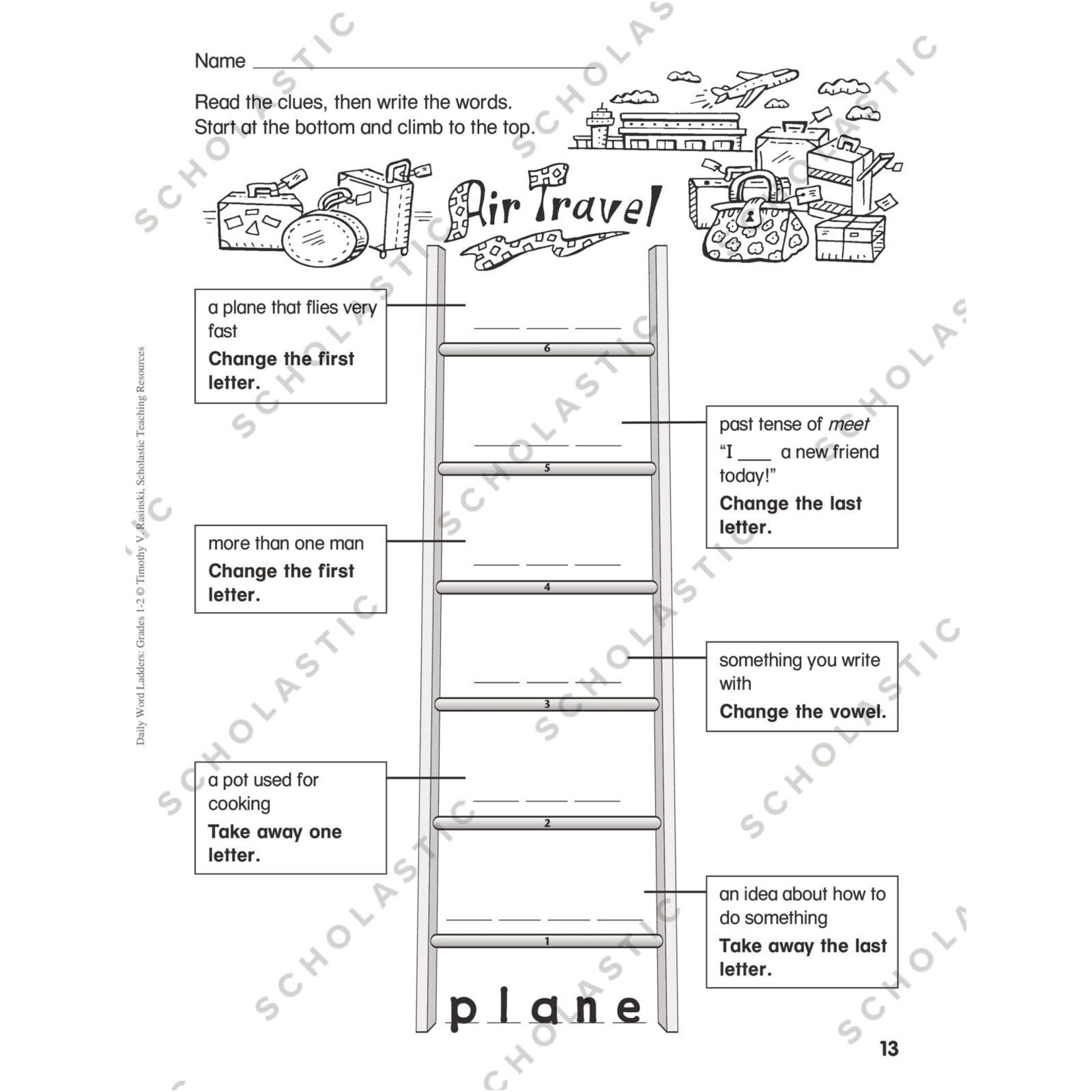 SCHOLASTIC TEACHING RESOURCES Daily Word Ladders: Grades 1-2