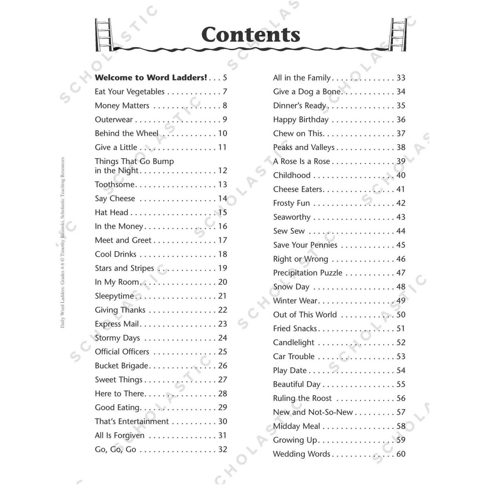 SCHOLASTIC TEACHING RESOURCES Daily Word Ladders: Grades 4-6