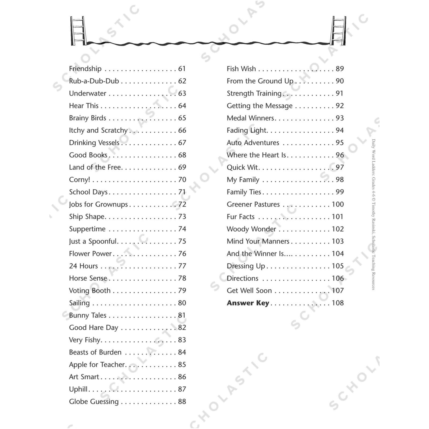 SCHOLASTIC TEACHING RESOURCES Daily Word Ladders: Grades 4-6