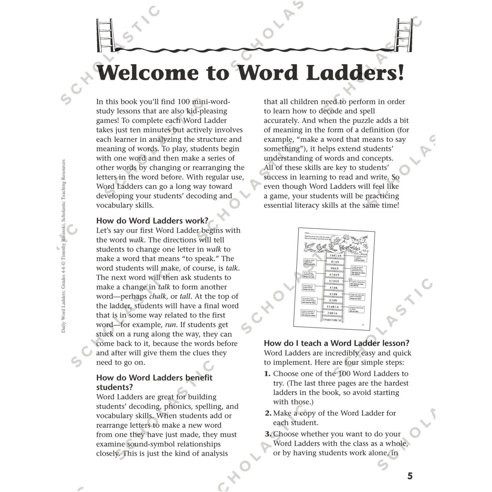 SCHOLASTIC TEACHING RESOURCES Daily Word Ladders: Grades 4-6