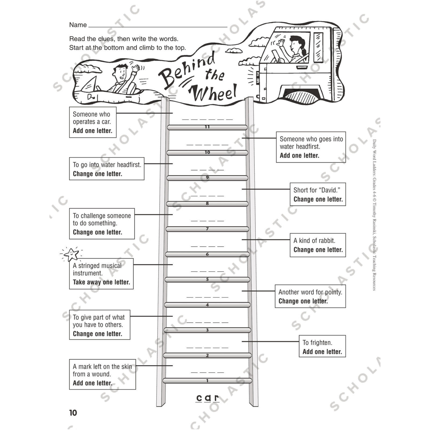 SCHOLASTIC TEACHING RESOURCES Daily Word Ladders: Grades 4-6