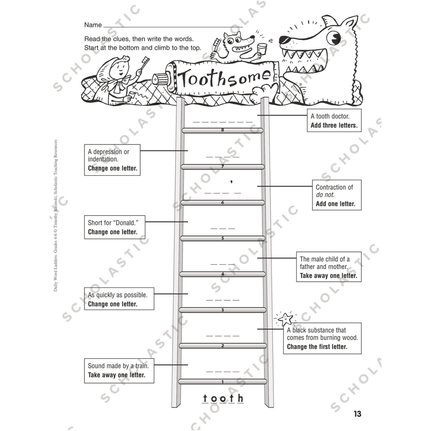 SCHOLASTIC TEACHING RESOURCES Daily Word Ladders: Grades 4-6