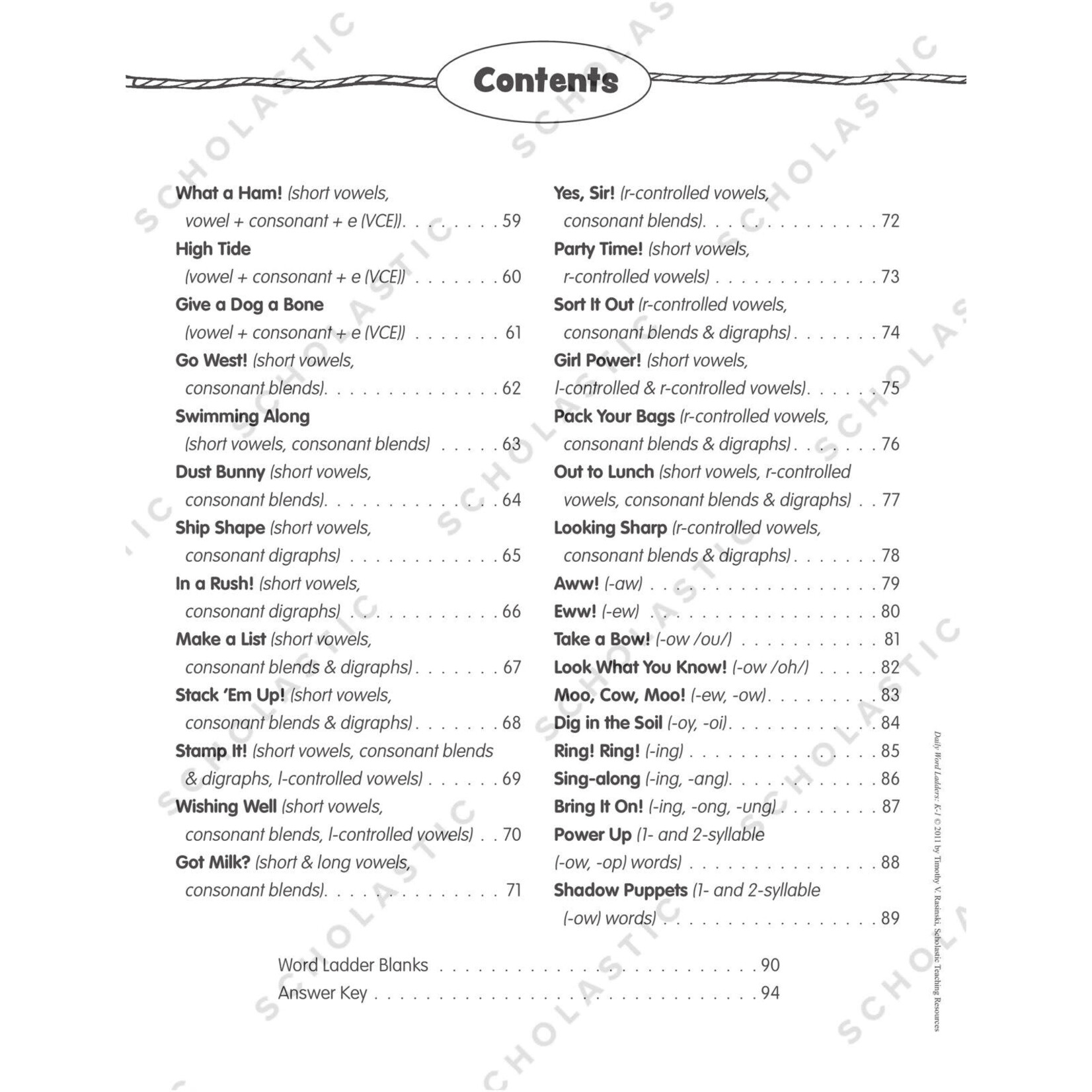 SCHOLASTIC TEACHING RESOURCES Daily Word Ladders: Grades K-1