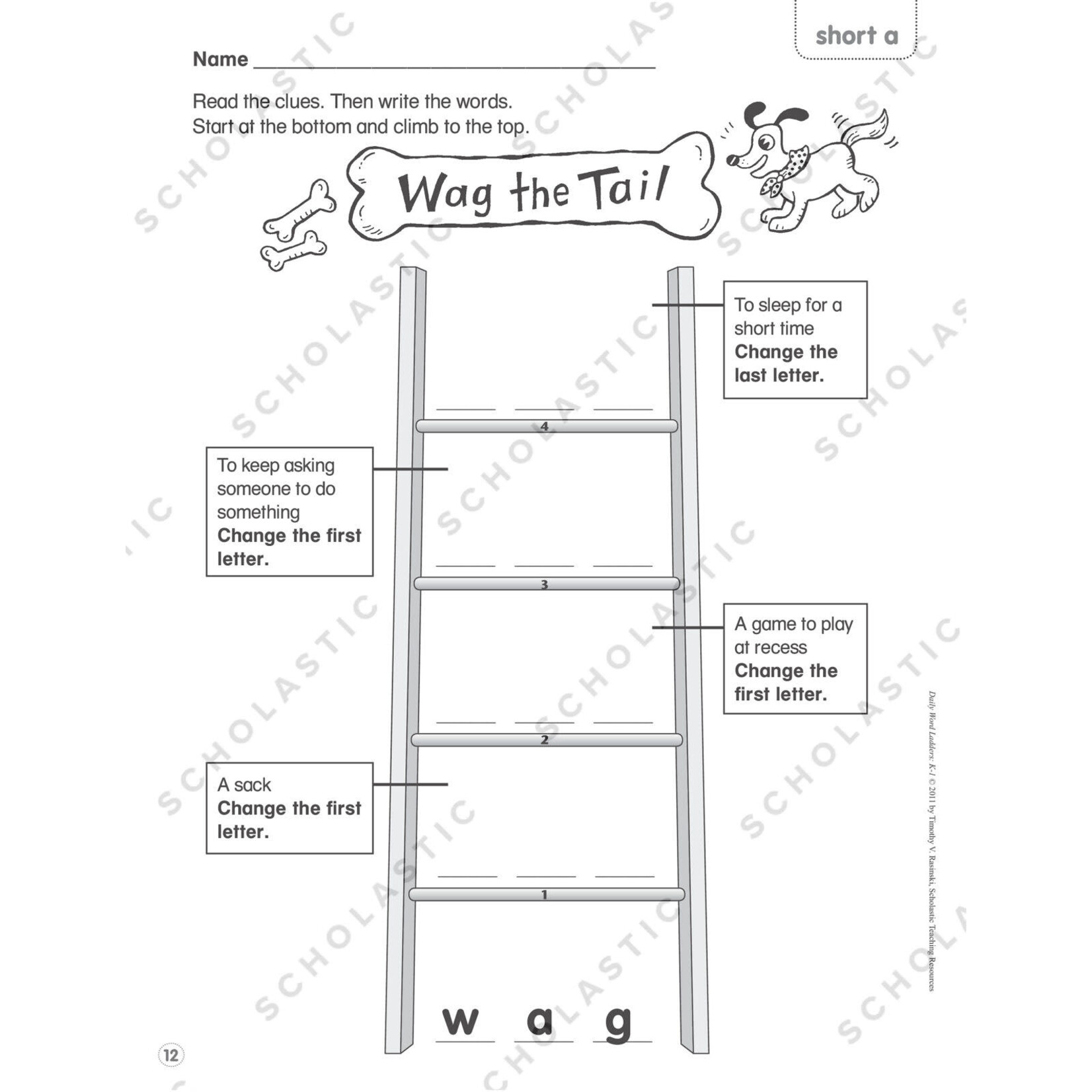 SCHOLASTIC TEACHING RESOURCES Daily Word Ladders: Grades K-1