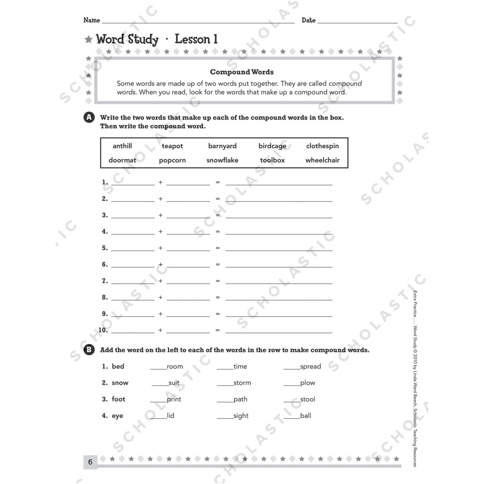 SCHOLASTIC TEACHING RESOURCES Extra Practice for Struggling Readers: Word Study