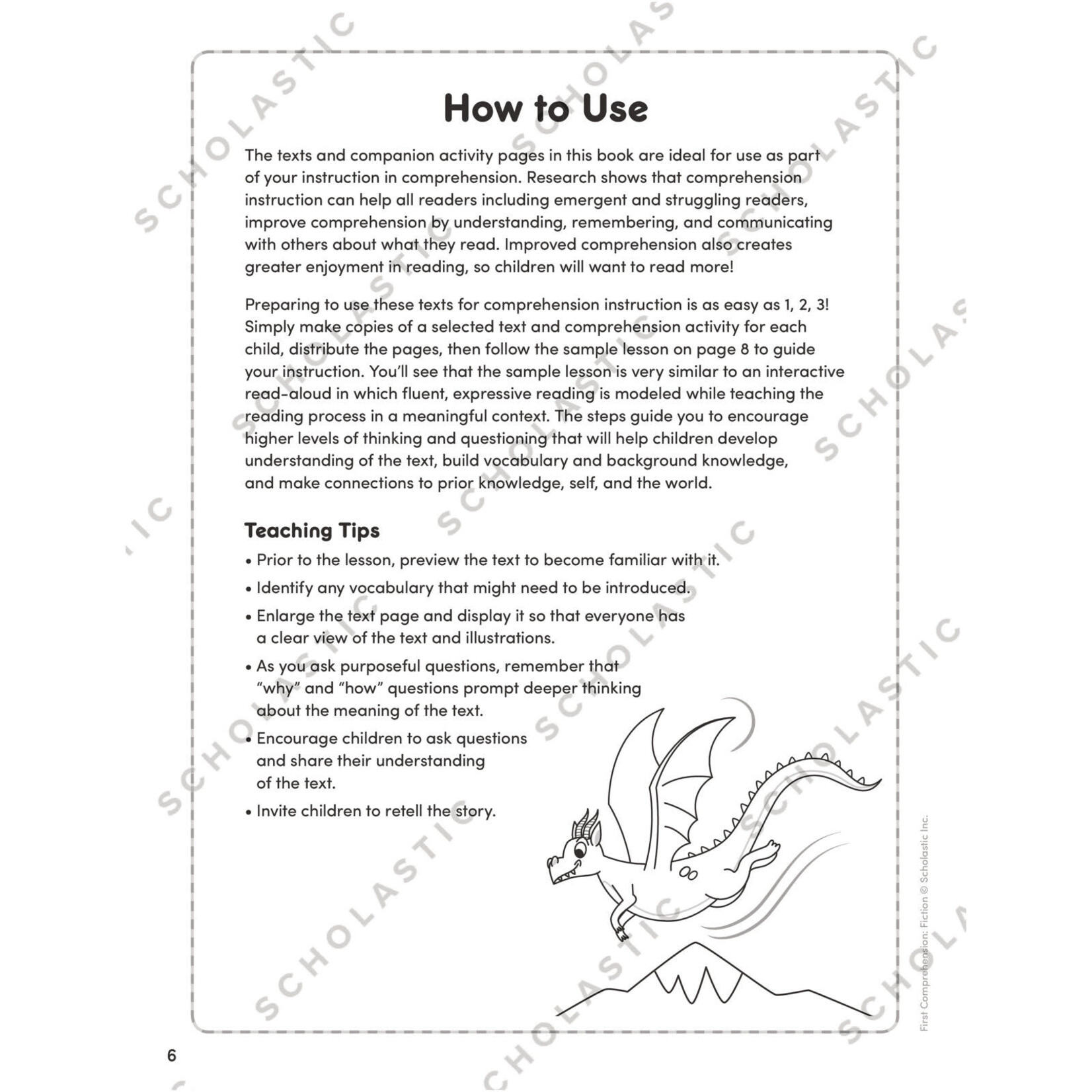 SCHOLASTIC TEACHING RESOURCES First Comprehension: Fiction Grades K-2