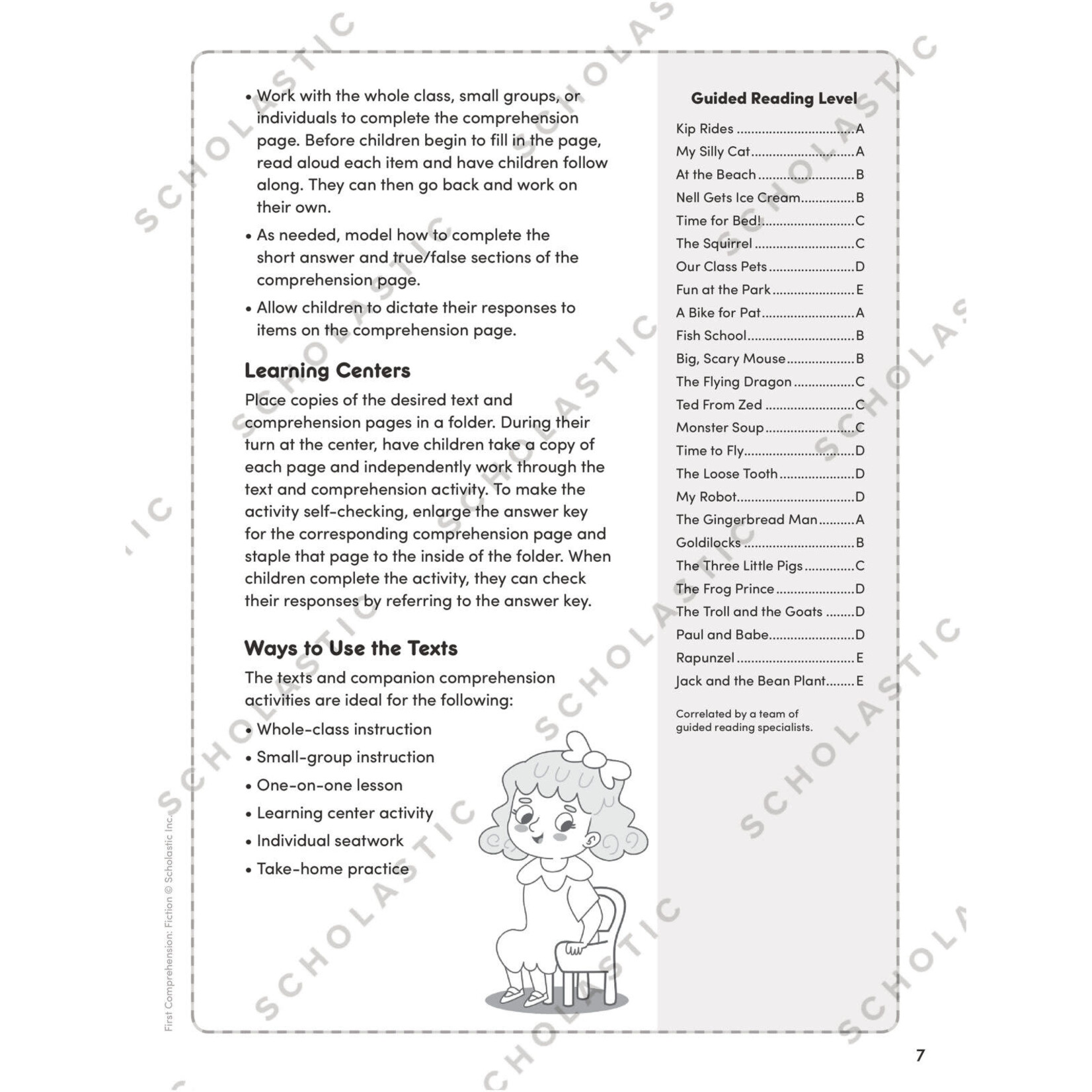 SCHOLASTIC TEACHING RESOURCES First Comprehension: Fiction Grades K-2
