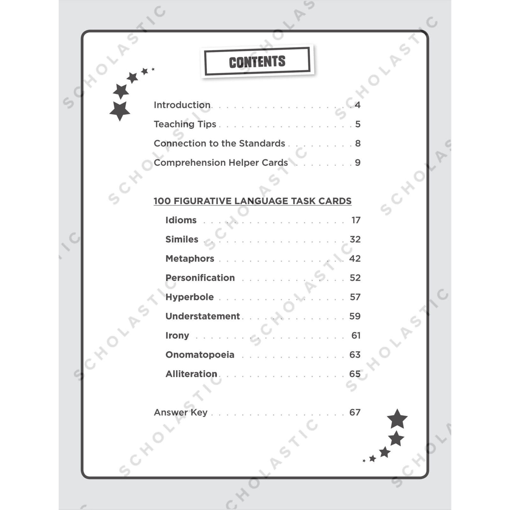 SCHOLASTIC TEACHING RESOURCES 100 Task Cards: Figurative Language