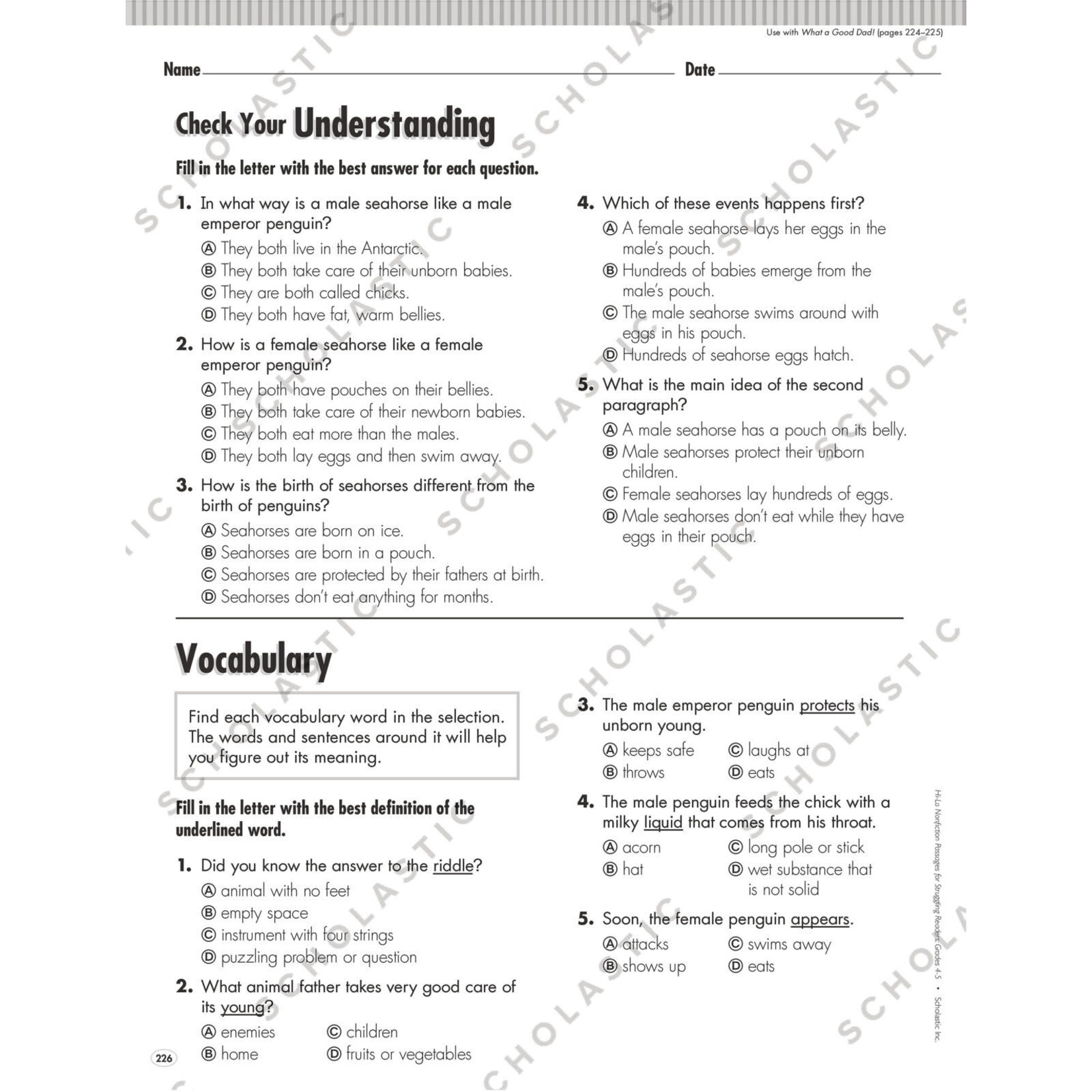 SCHOLASTIC TEACHING RESOURCES Hi-Lo Nonfiction Passages for Struggling Readers: Grades 4-5