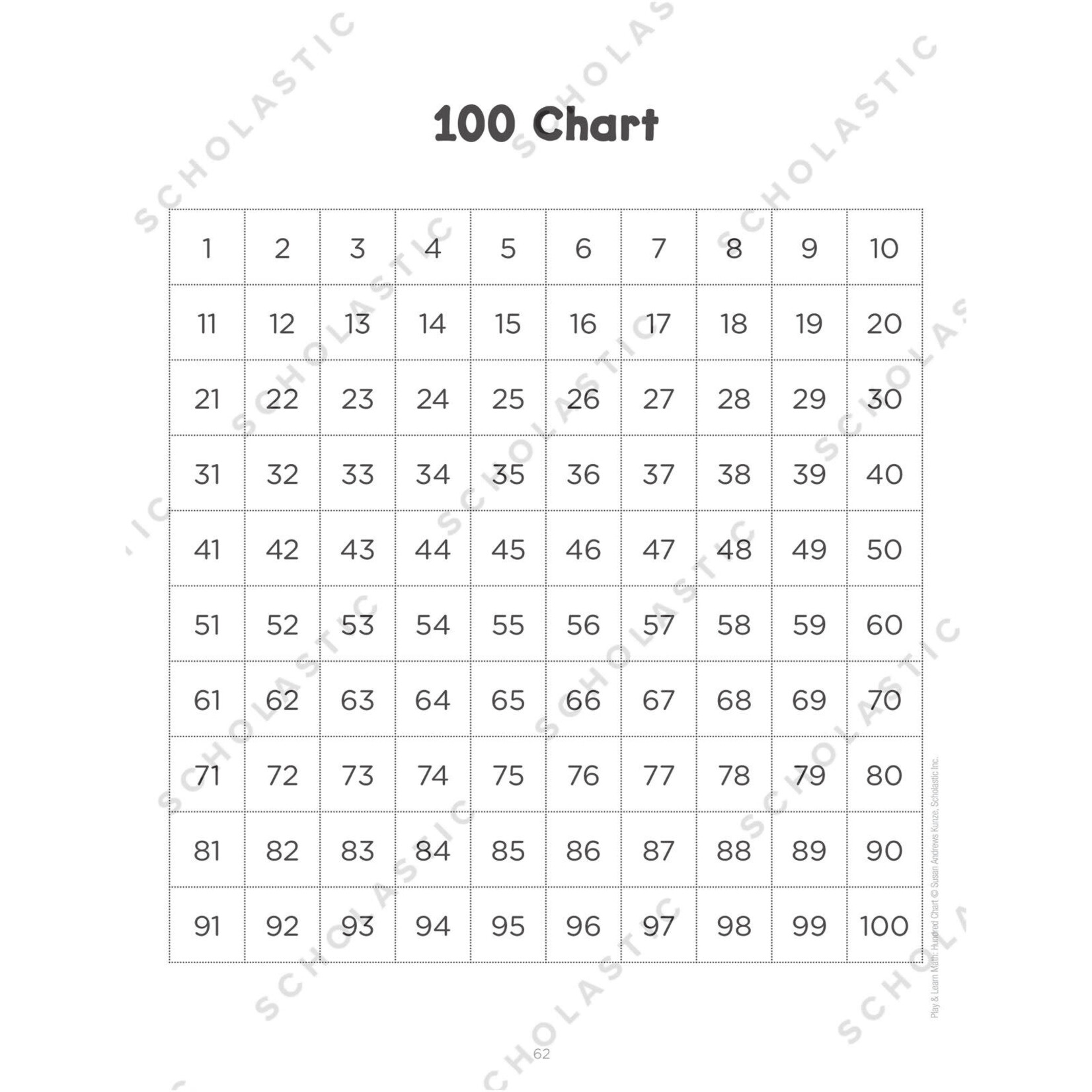 SCHOLASTIC TEACHING RESOURCES Play & Learn Math: Hundred Chart