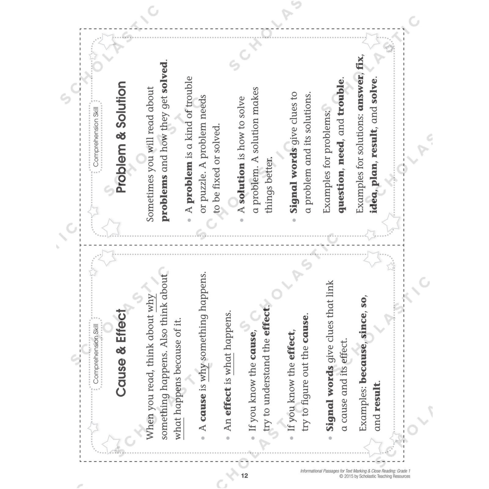 SCHOLASTIC TEACHING RESOURCES Informational Passages for Text Marking & Close Reading: Grade 1