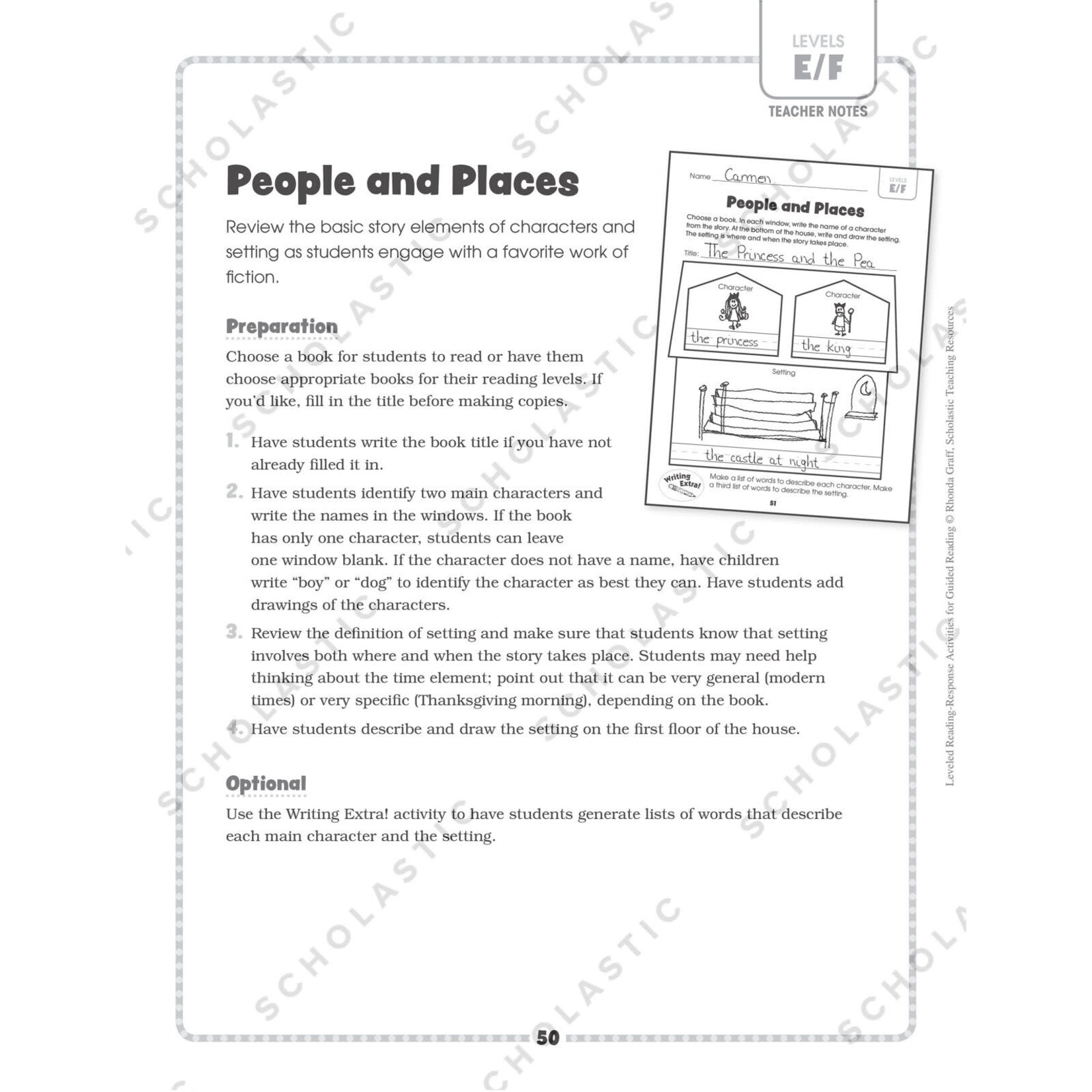 SCHOLASTIC TEACHING RESOURCES Leveled Reading-Response Activities for Guided Reading