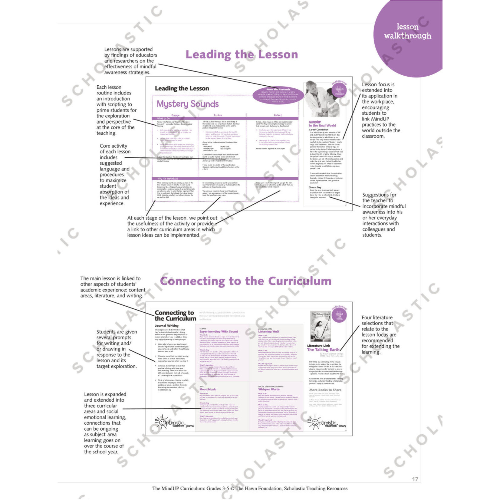 SCHOLASTIC TEACHING RESOURCES The MindUP Curriculum: Grades 3-5