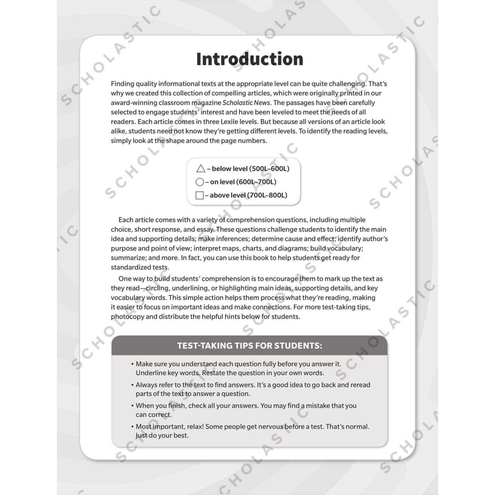 SCHOLASTIC TEACHING RESOURCES Scholastic News Leveled Informational Texts: Grade 3